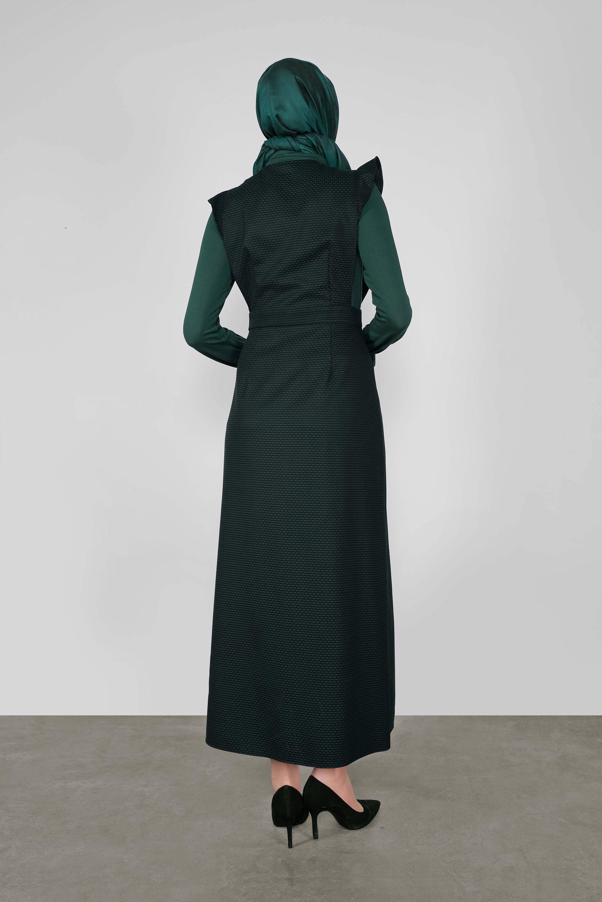 Hijab clothing GREEN PATTERNED DRESS & SUIT 41254 