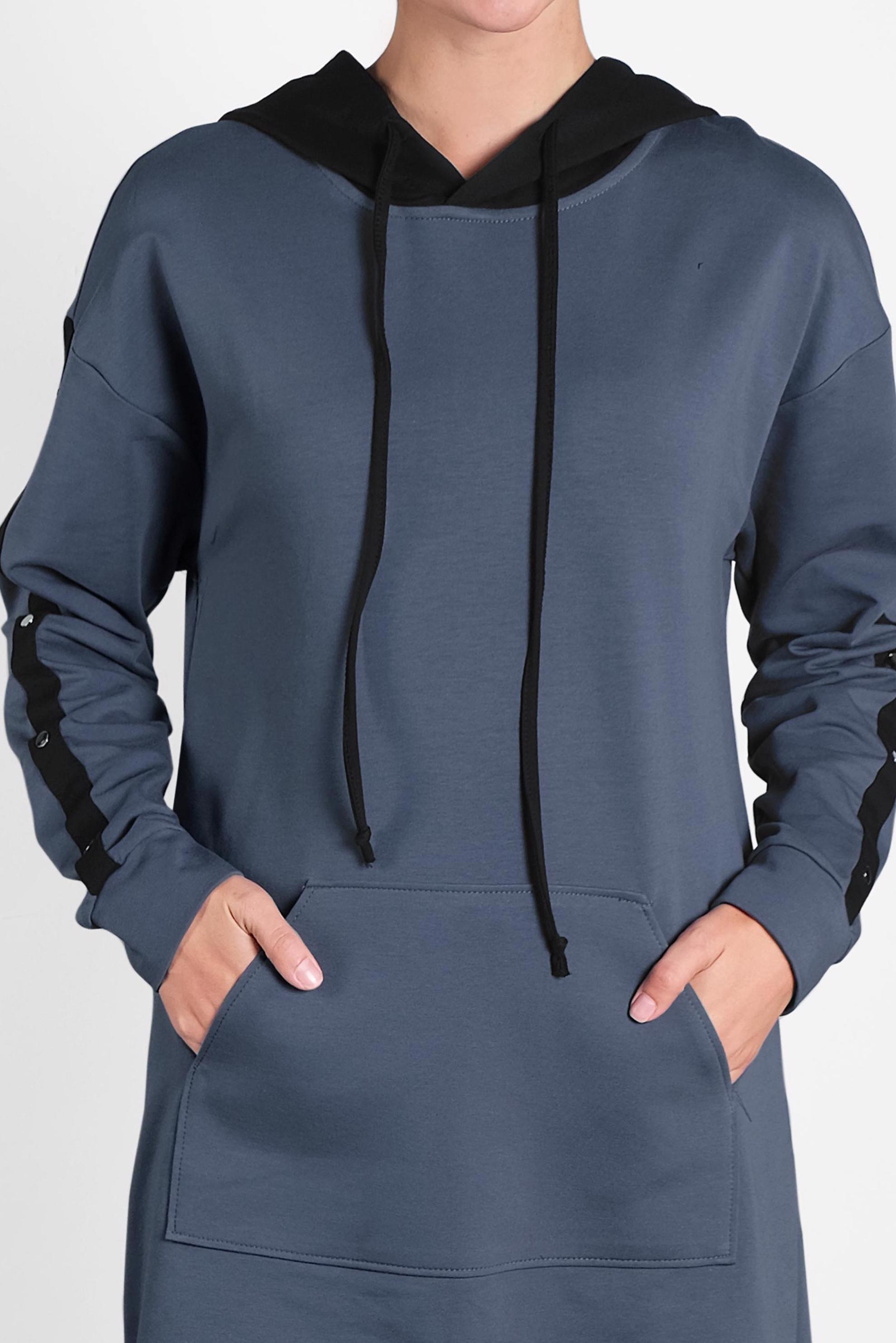 Tesettür giyim LACİVERT CEPLİ KAPÜŞONLU EŞOFMAN TAKIMI 40161 