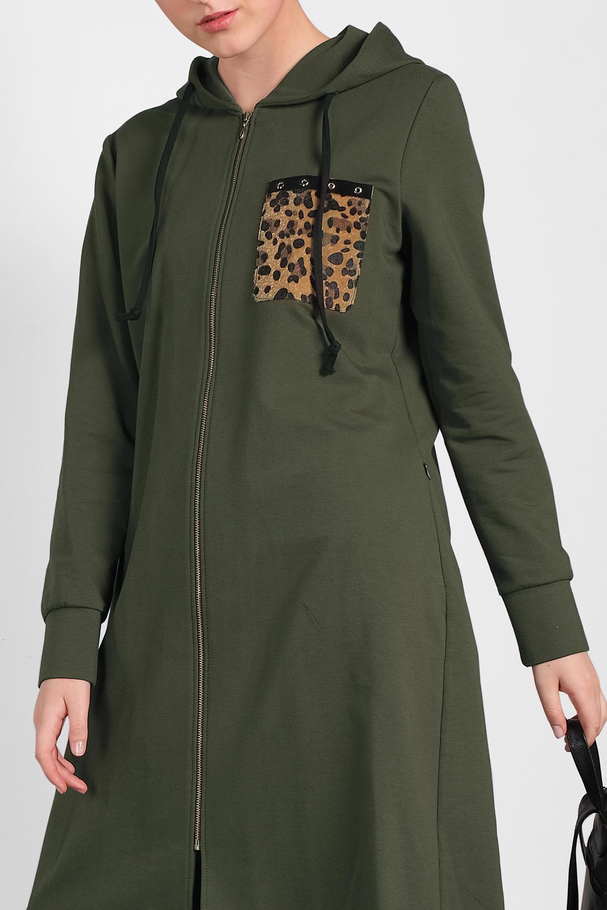 Tesettür giyim HAKİ LEOPAR DESENLİ EŞOFMAN TAKIMI 40226