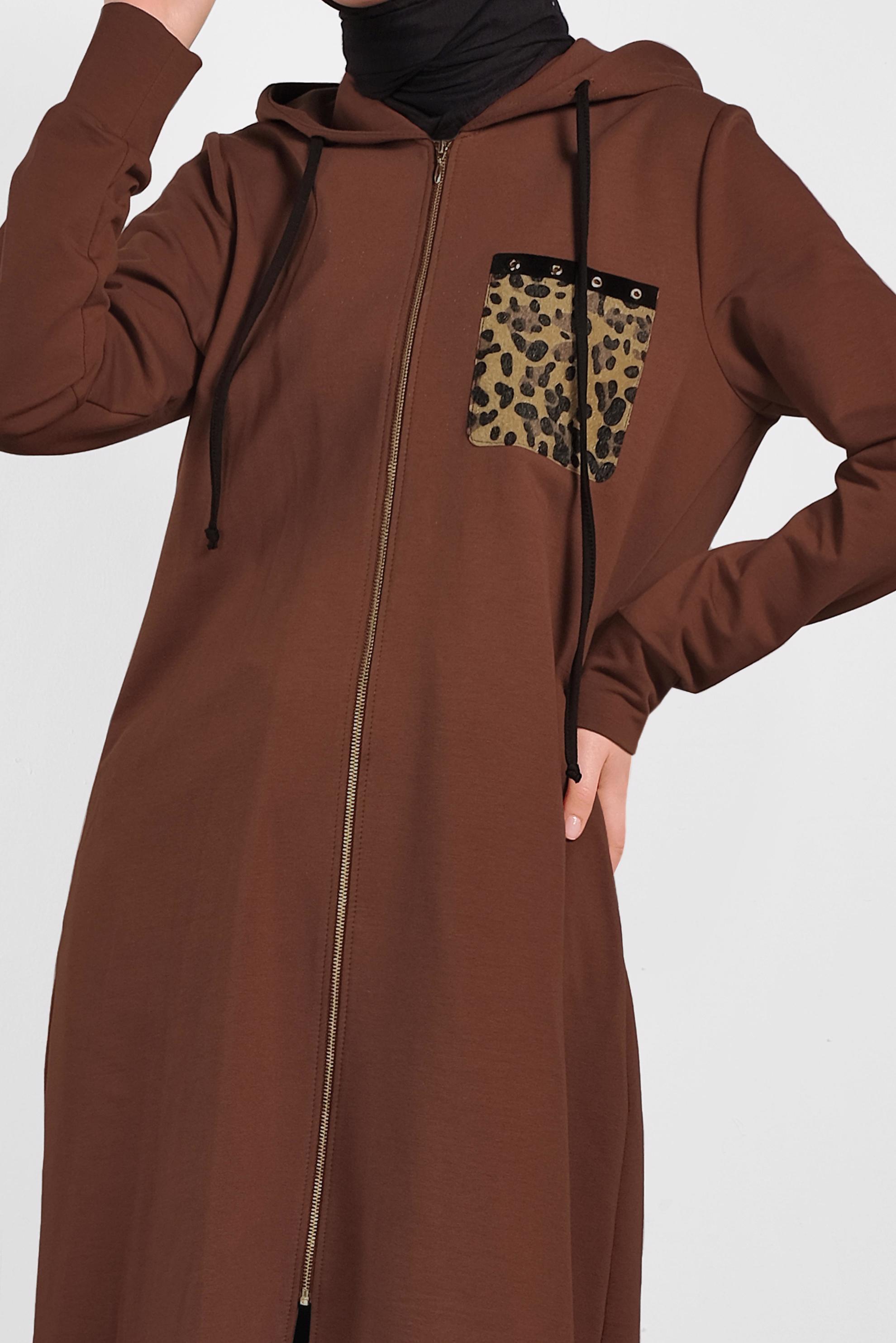 Tesettür giyim BORDO LEOPAR DESENLİ EŞOFMAN TAKIMI 40226