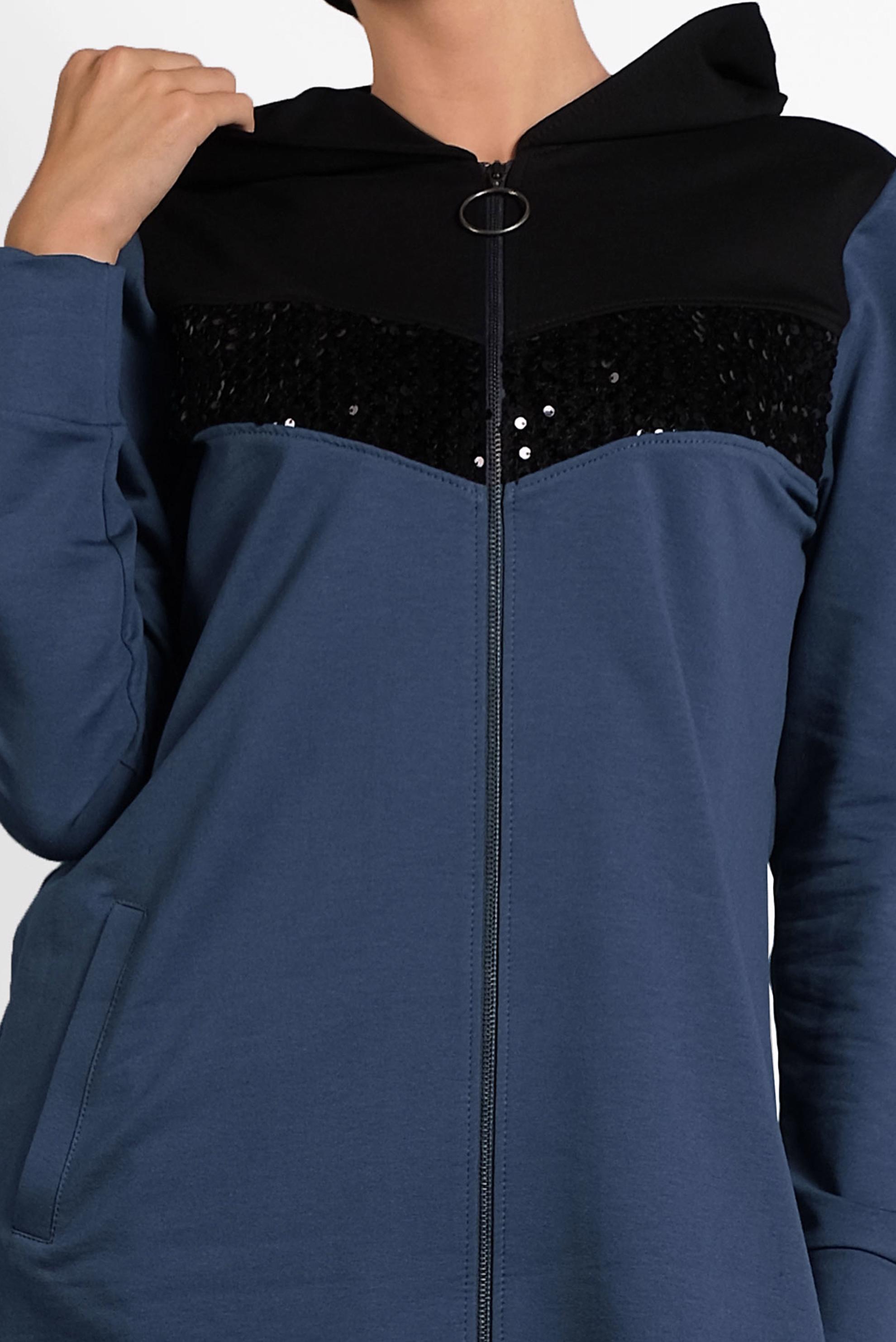 Tesettür giyim LACİVERT PUL PAYET İŞLEMELİ EŞOFMAN TAKIM 40252