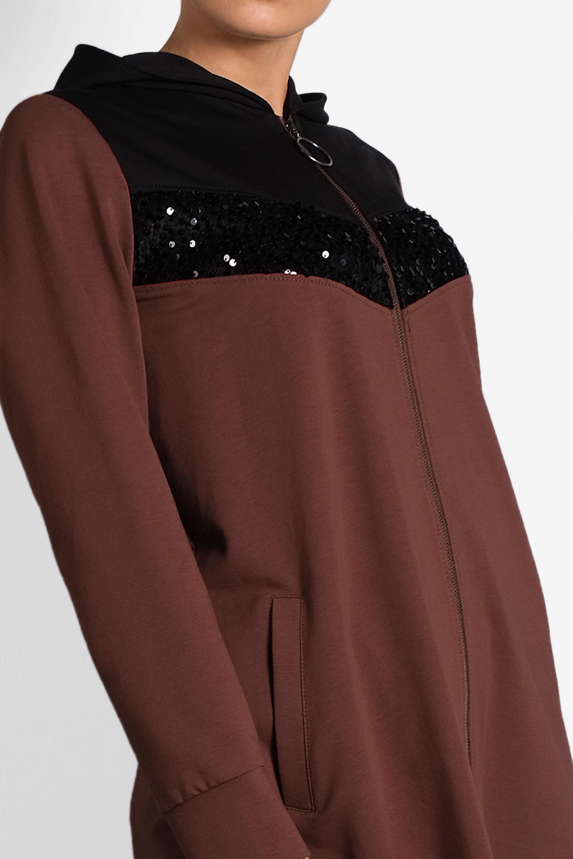 Tesettür giyim BORDO PUL PAYET İŞLEMELİ EŞOFMAN TAKIM 40252