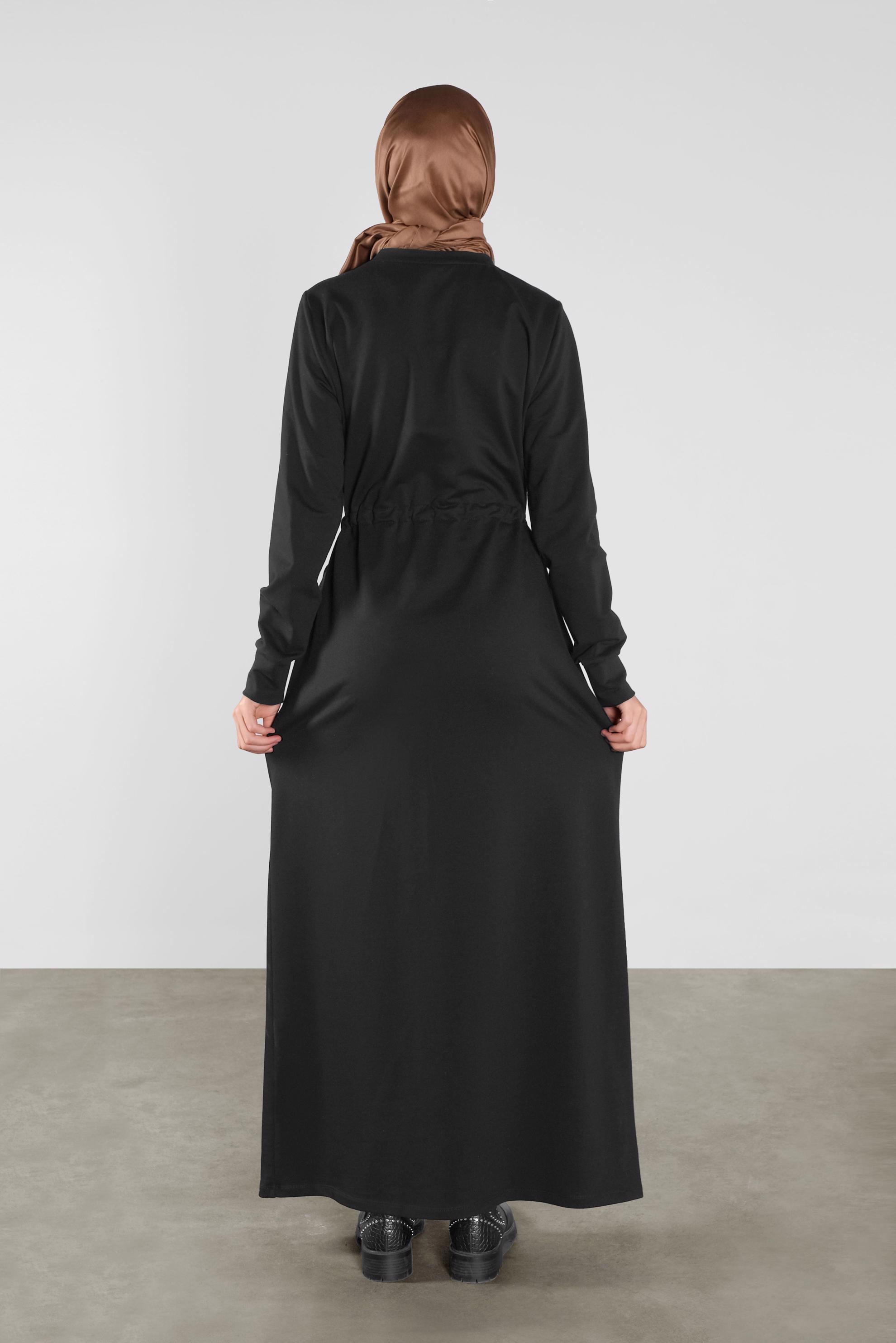 Vêtements hijab NOIR ROBE SPORT À IMPRIMÉE 41101