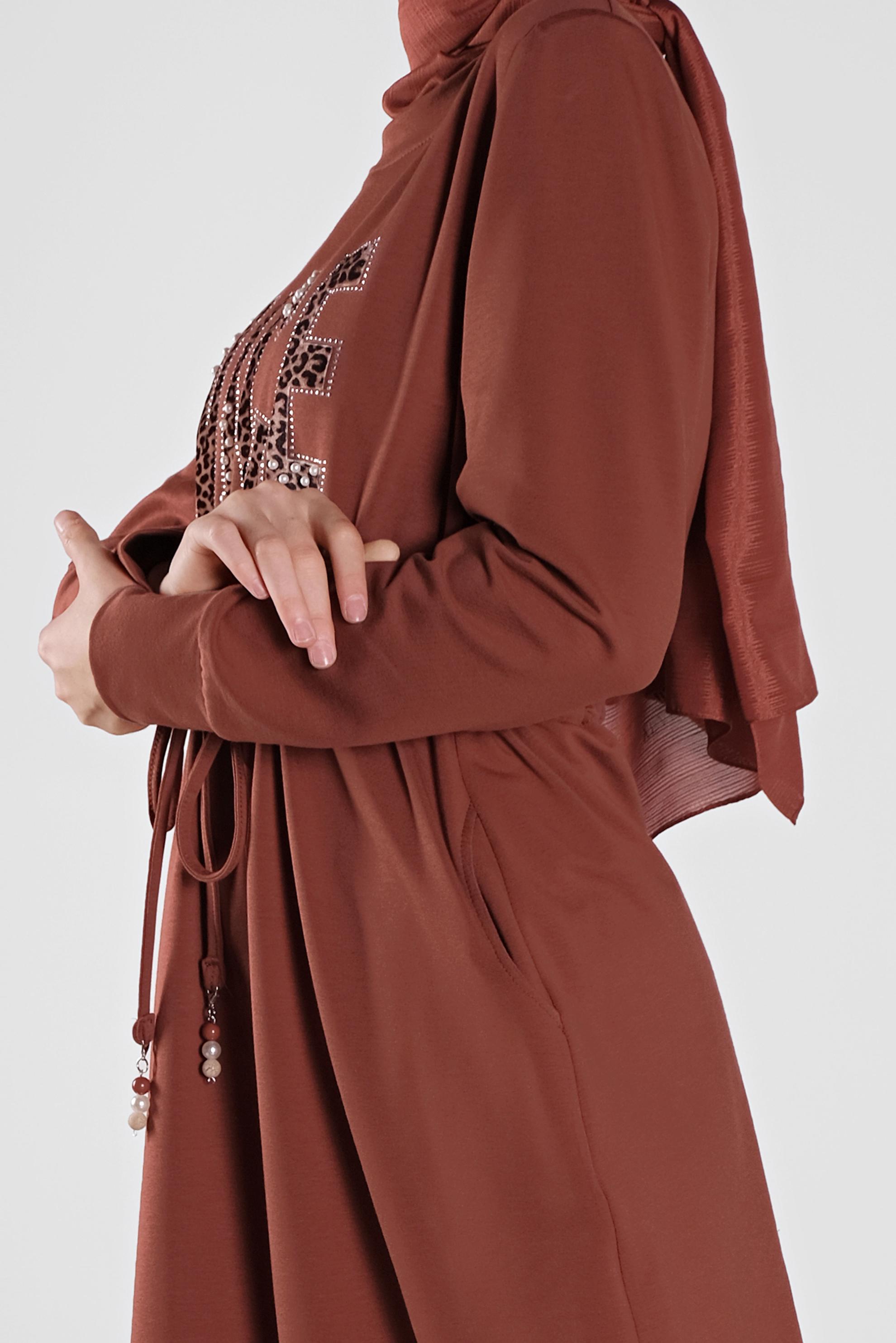 Vêtements hijab ORANGE ROBE SPORT À IMPRIMÉE 41101