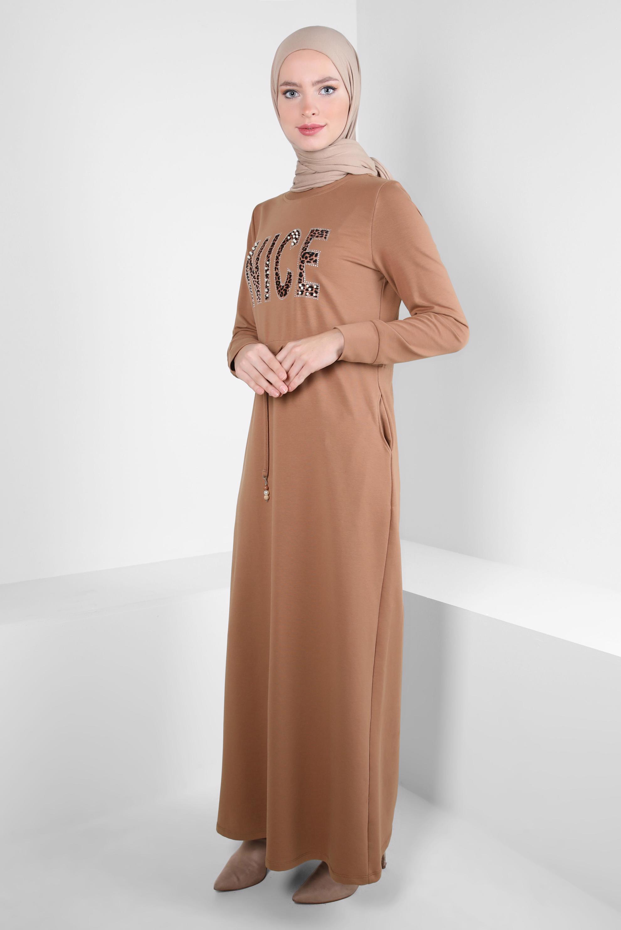 Vêtements hijab BRUN ROBE SPORT À IMPRIMÉE 41101