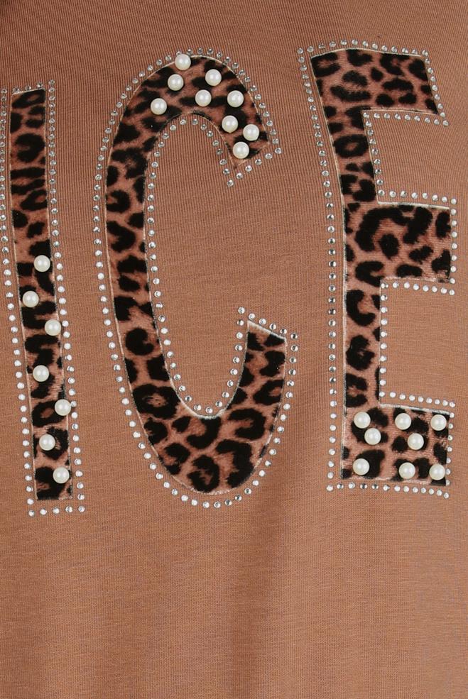 Vêtements hijab BRUN ROBE SPORT À IMPRIMÉE 41101 - ALVİNA