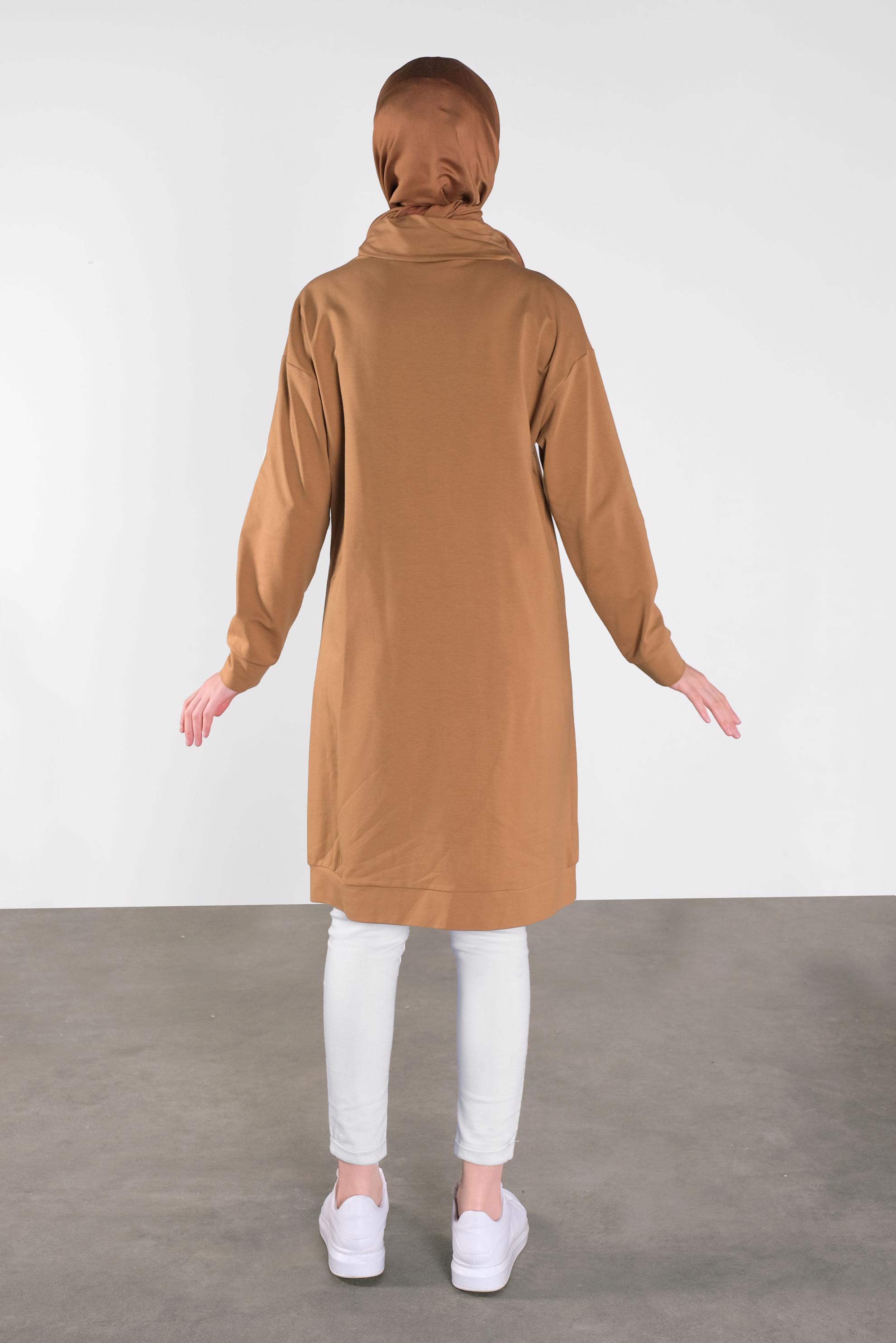 Tesettür giyim SARI BOĞAZLI BAĞCIKLI EŞOFMAN TUNİK 41104 