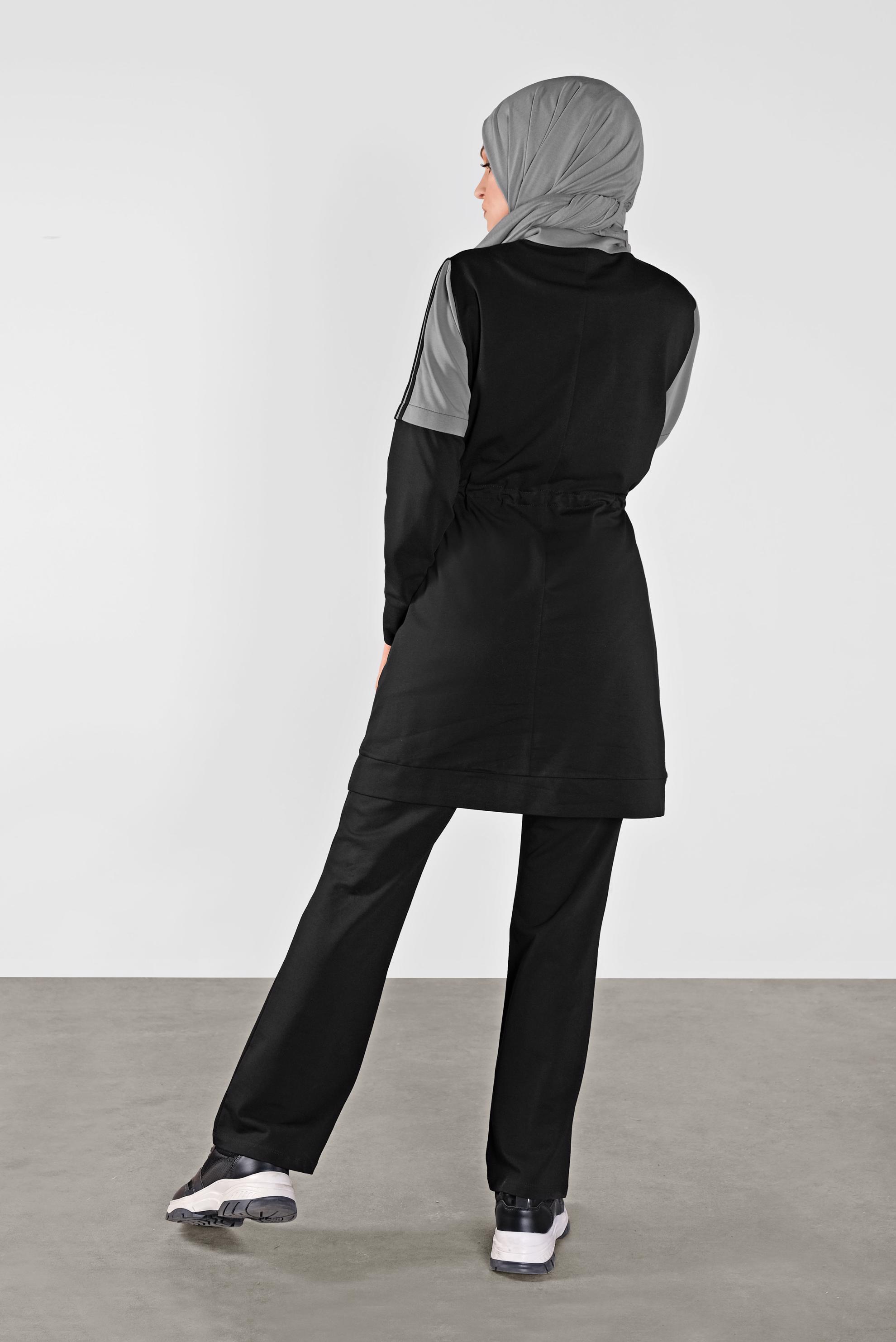 Tesettür giyim GRİ FERMUARLI EŞOFMAN TAKIMI 41106