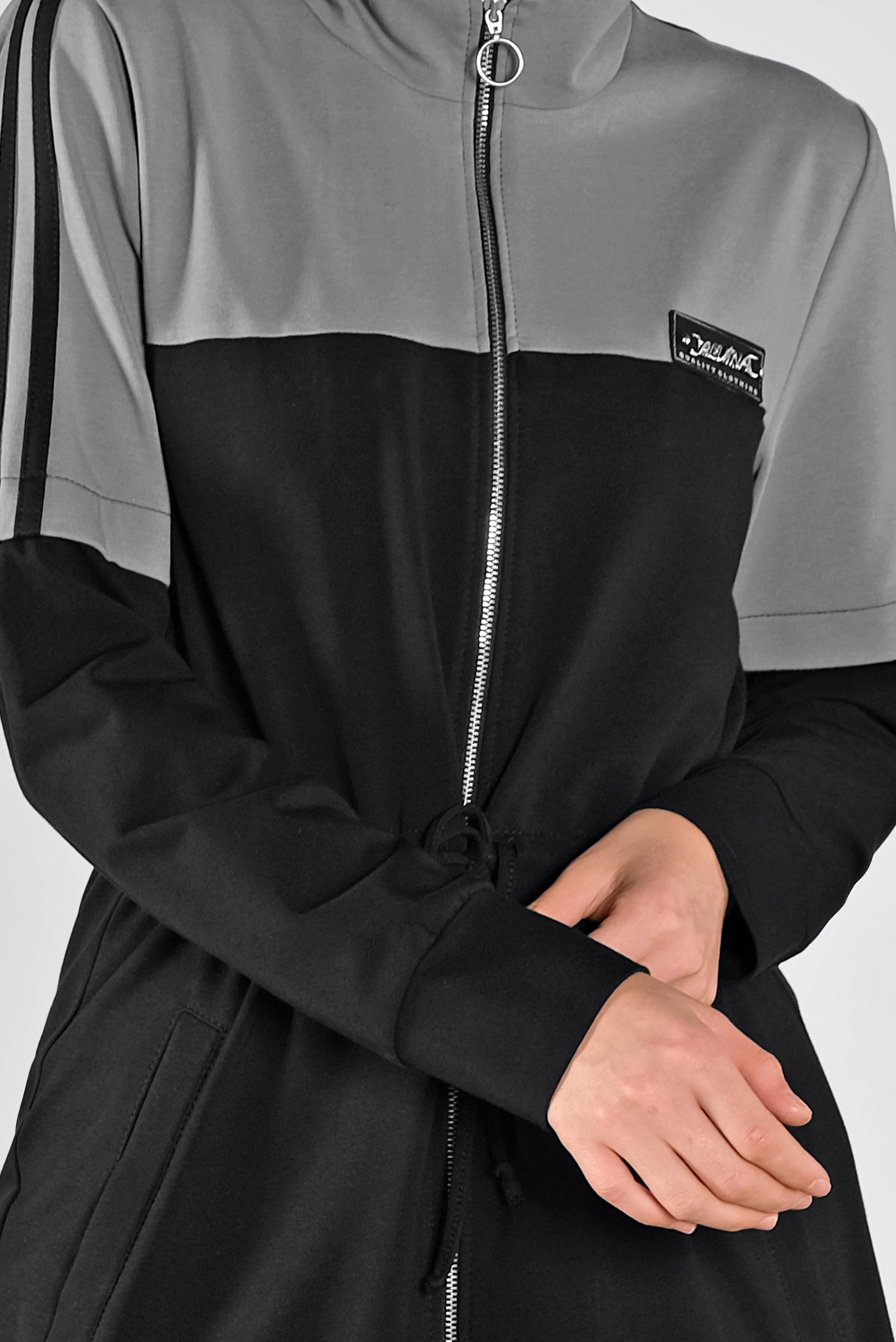 Tesettür giyim GRİ FERMUARLI EŞOFMAN TAKIMI 41106