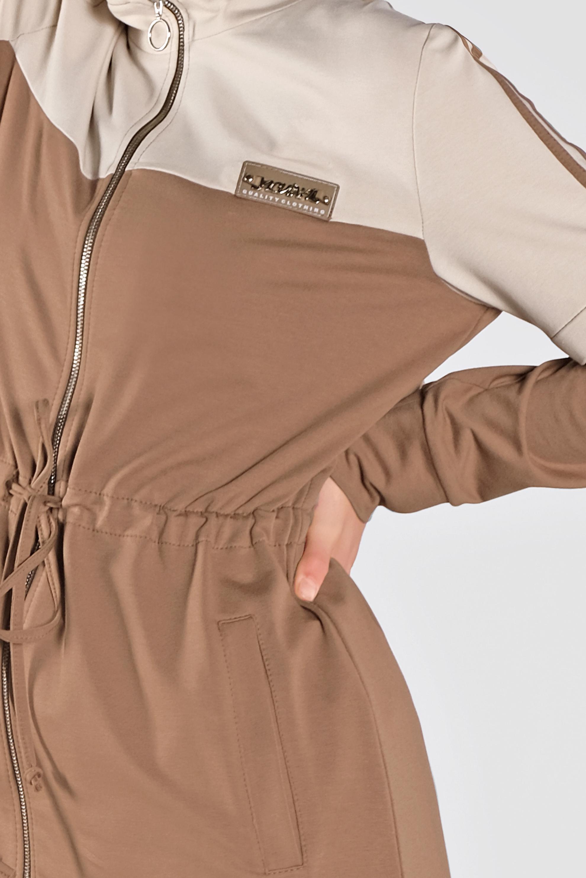 Tesettür giyim BEJ FERMUARLI EŞOFMAN TAKIMI 41106