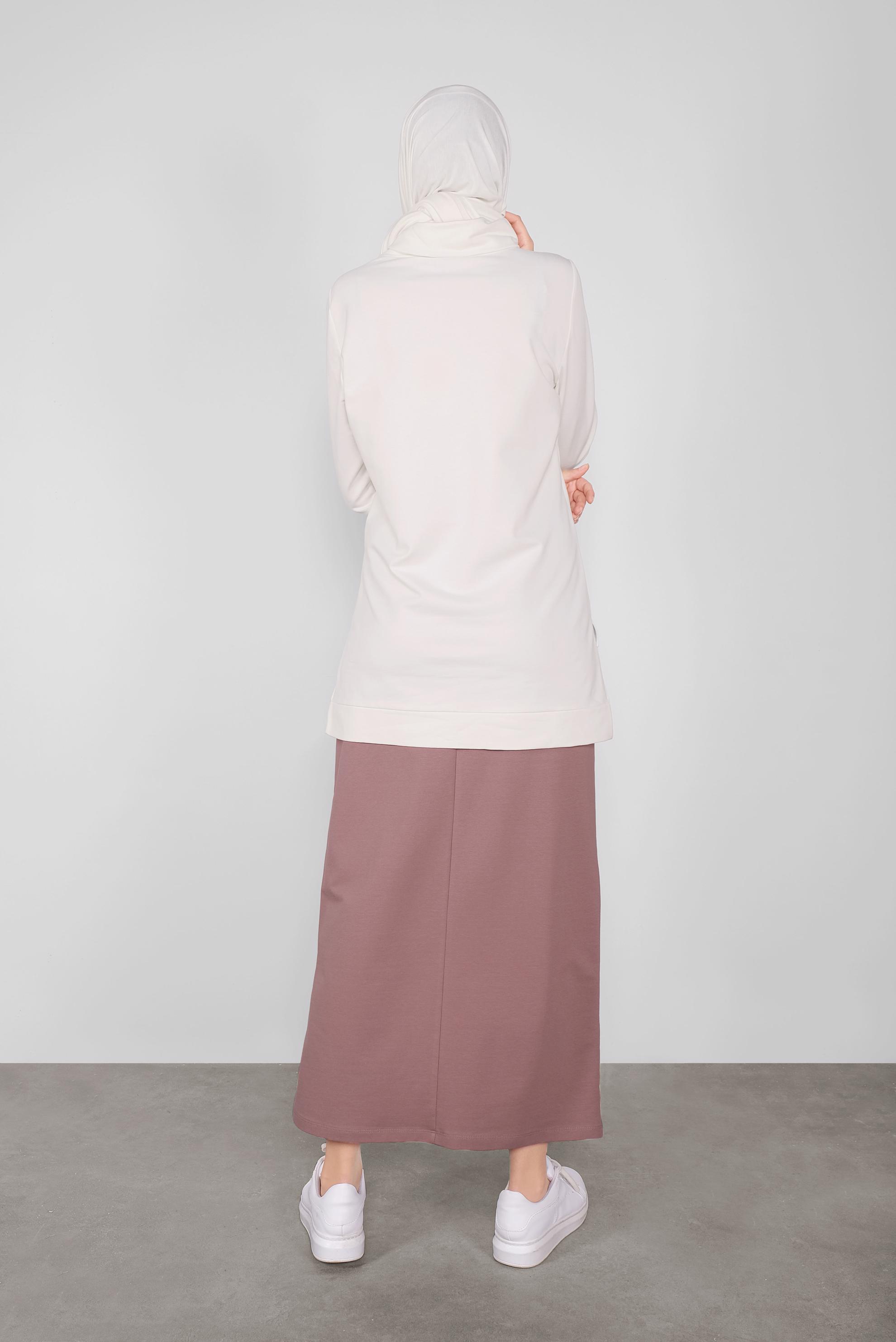 Tesettür giyim PEMBE DANTEL DETAYLI İKİLİ ETEKLİ EŞOFMAN TAKIM 41151 