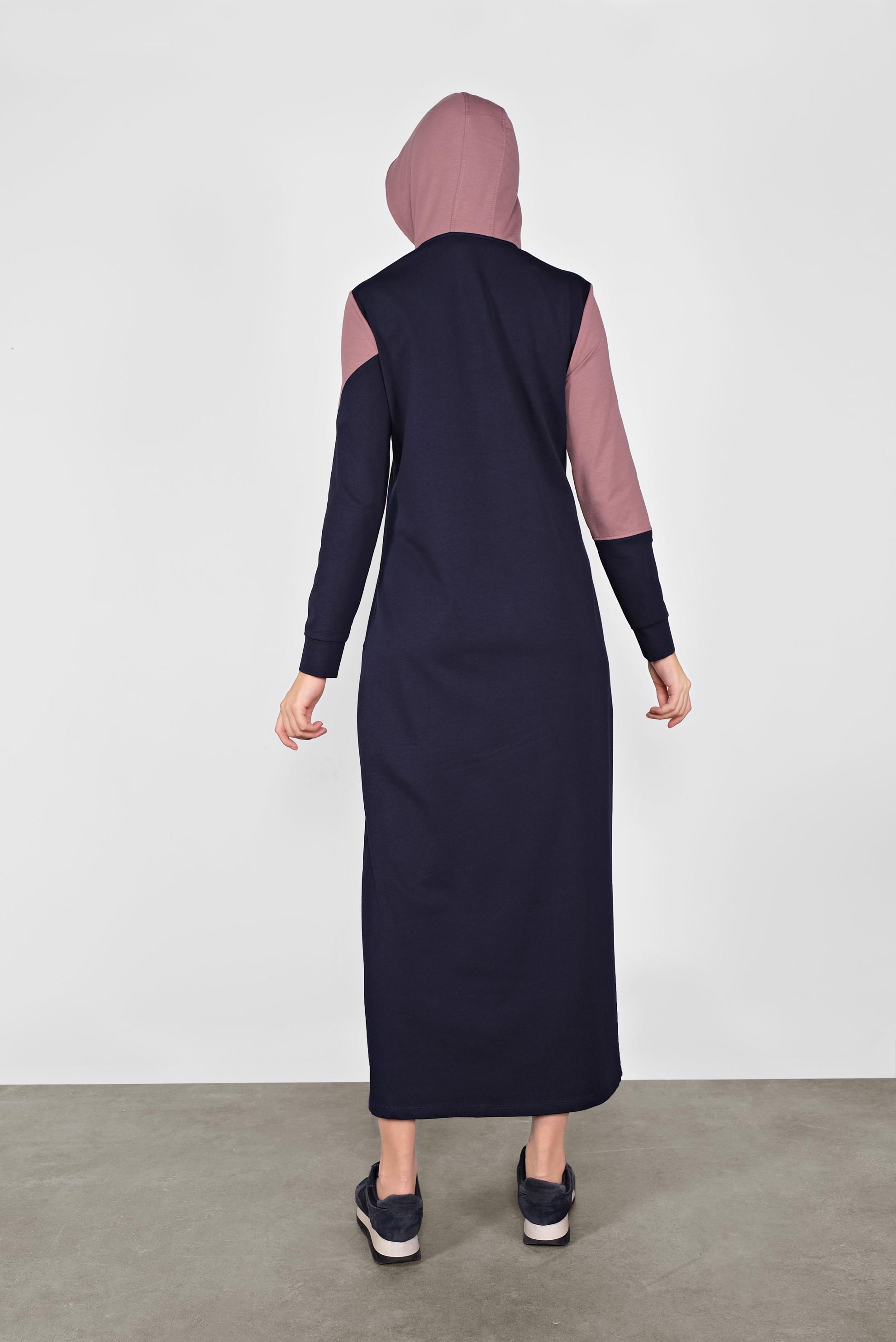 Vêtements hijab BLEU MARINE ROBE EN SPORT À CAPUCHE 41158