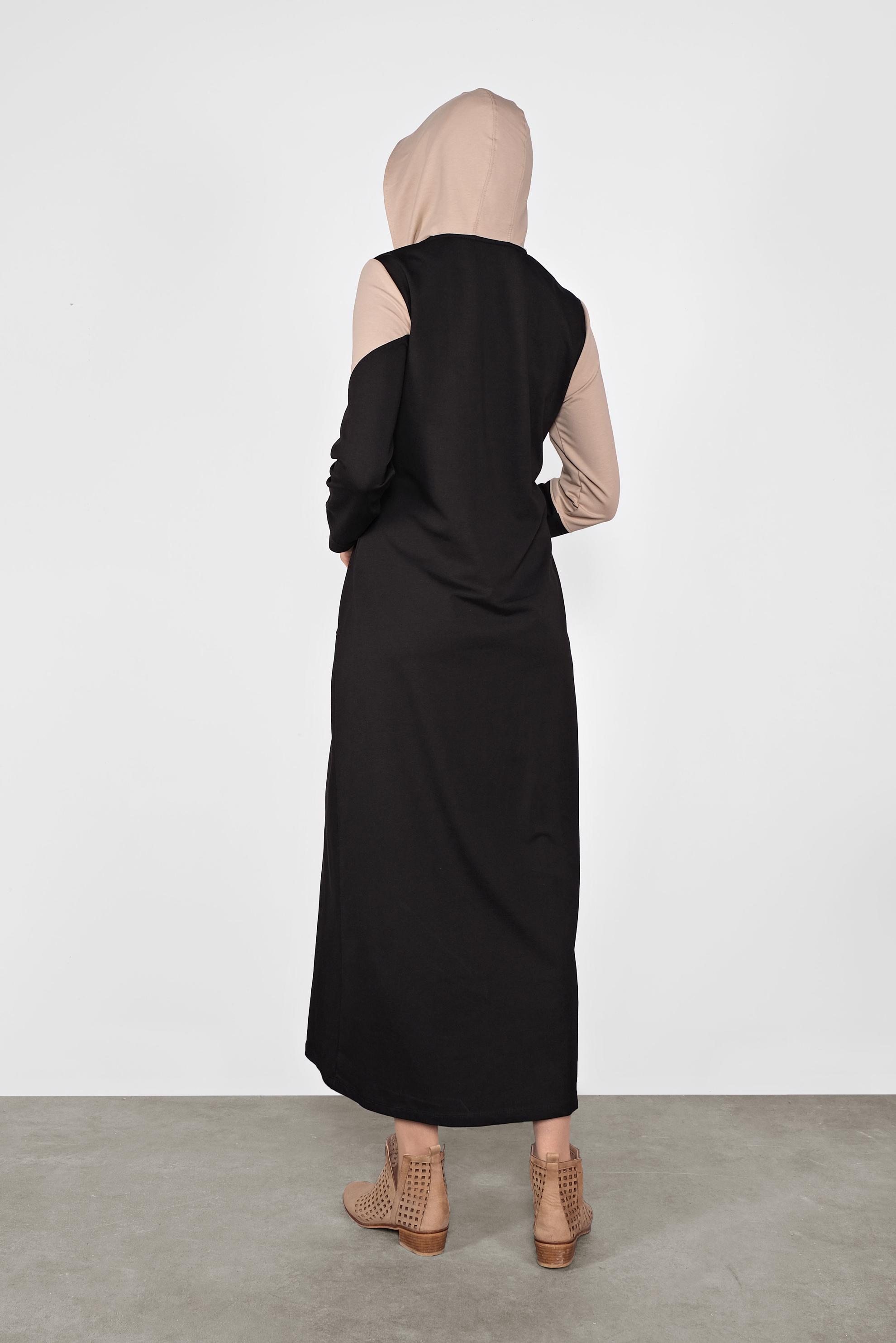 Vêtements hijab NOIR ROBE EN SPORT À CAPUCHE 41158