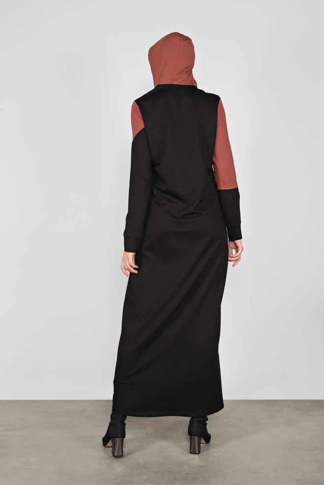 Vêtements hijab NOIR ROBE EN SPORT À CAPUCHE 41158 - ALVİNA