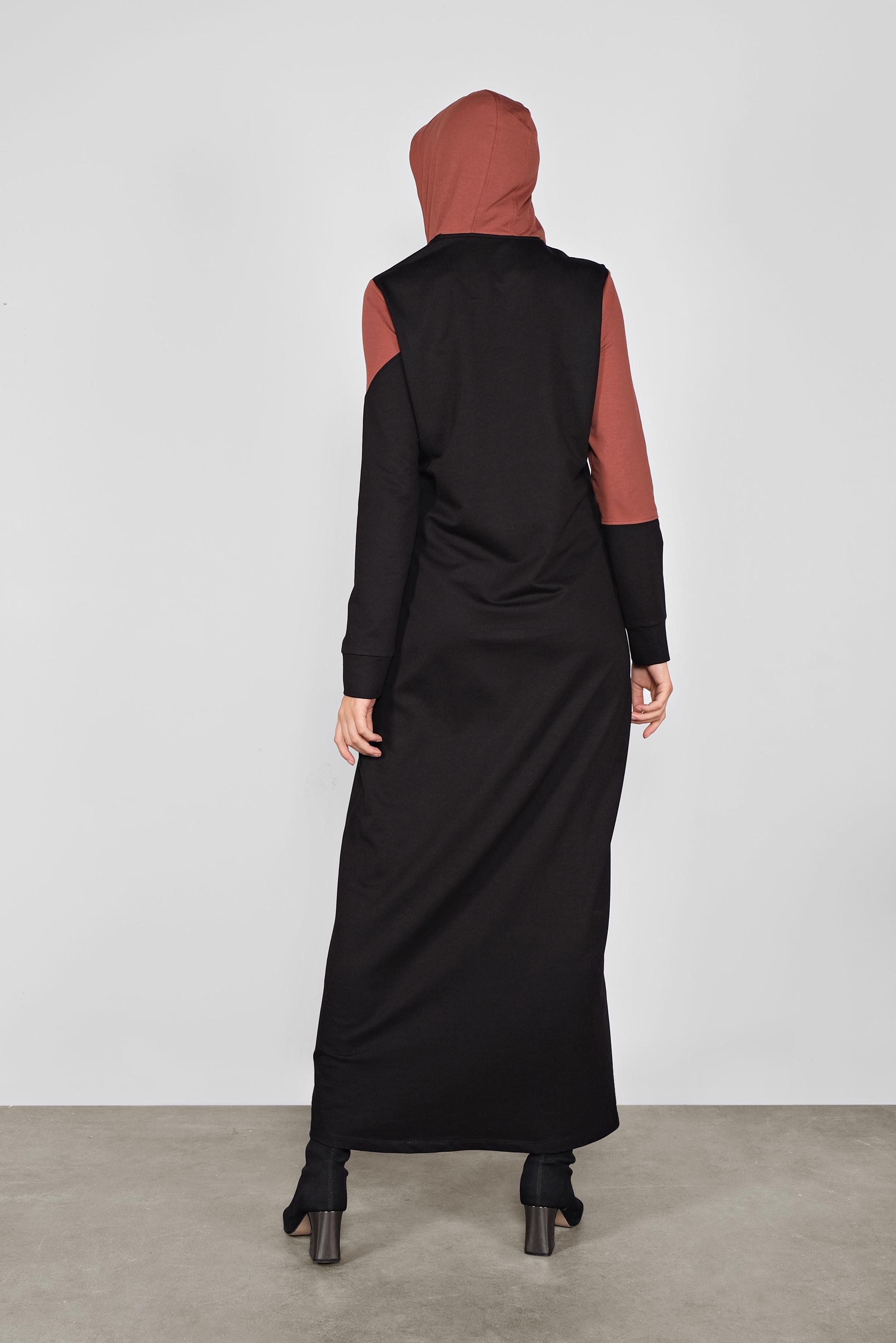 Vêtements hijab NOIR ROBE EN SPORT À CAPUCHE 41158