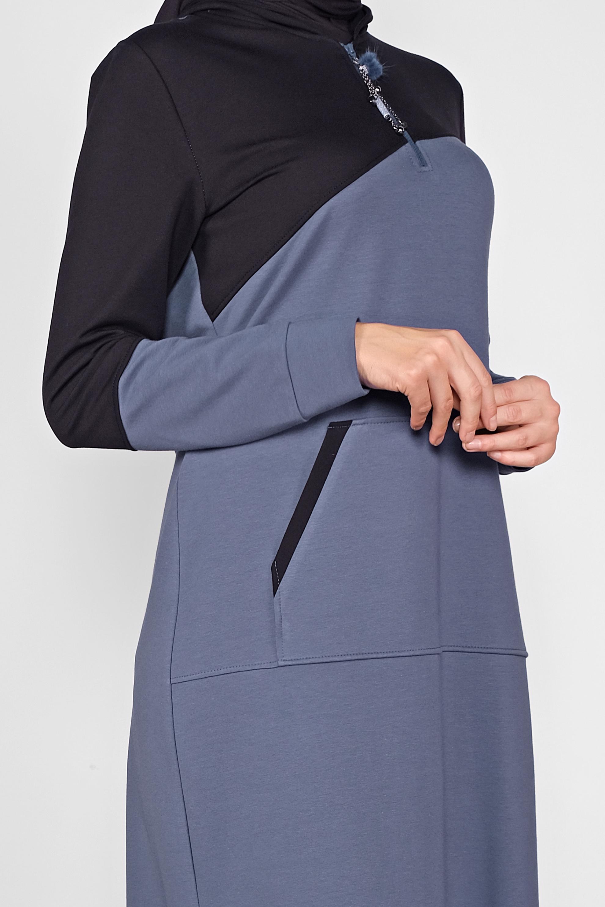 Vêtements hijab BLEU MARINE ROBE EN SPORT À CAPUCHE 41158