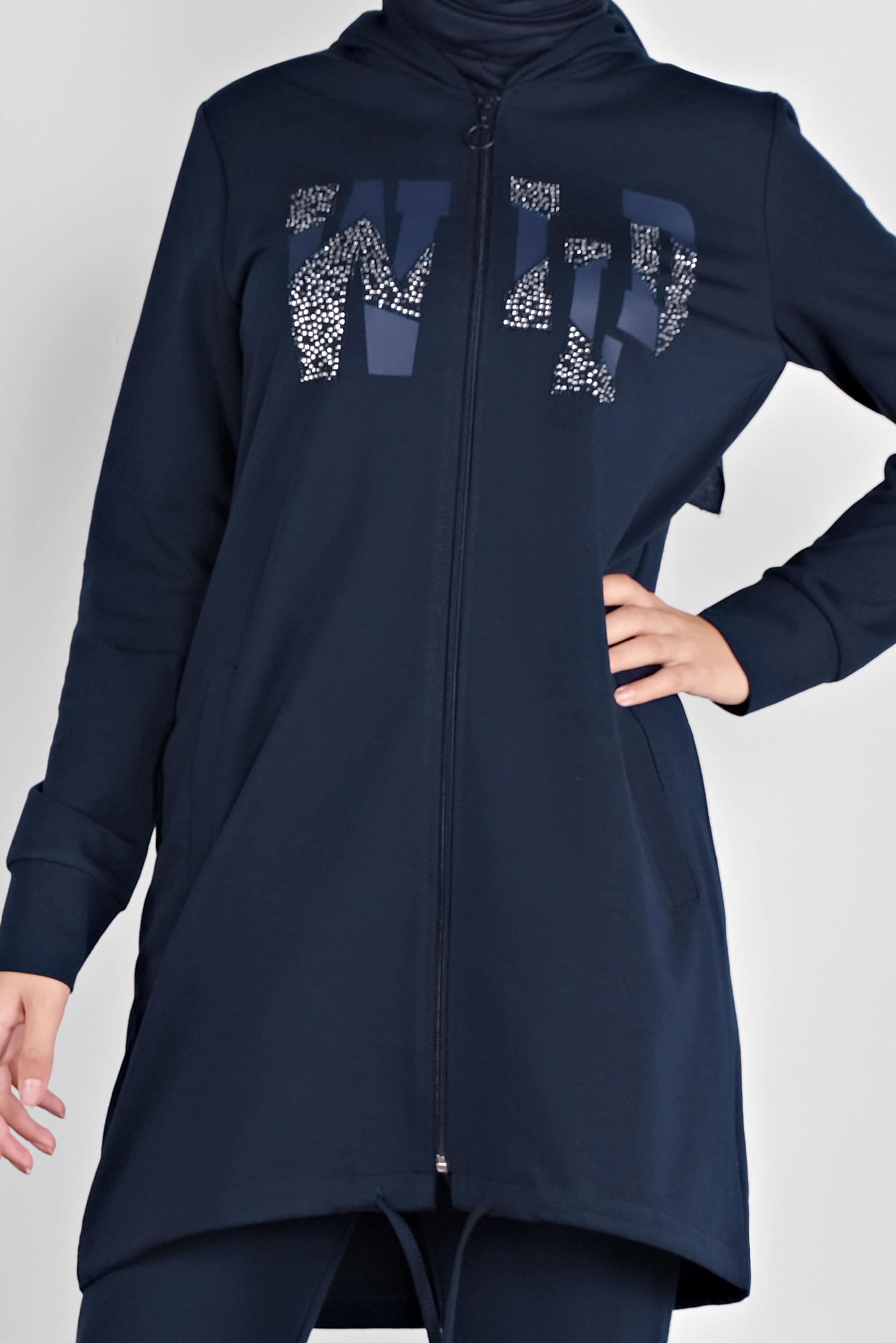 Tesettür giyim LACİVERT BASKILI EŞOFMAN TAKIMI 41168 