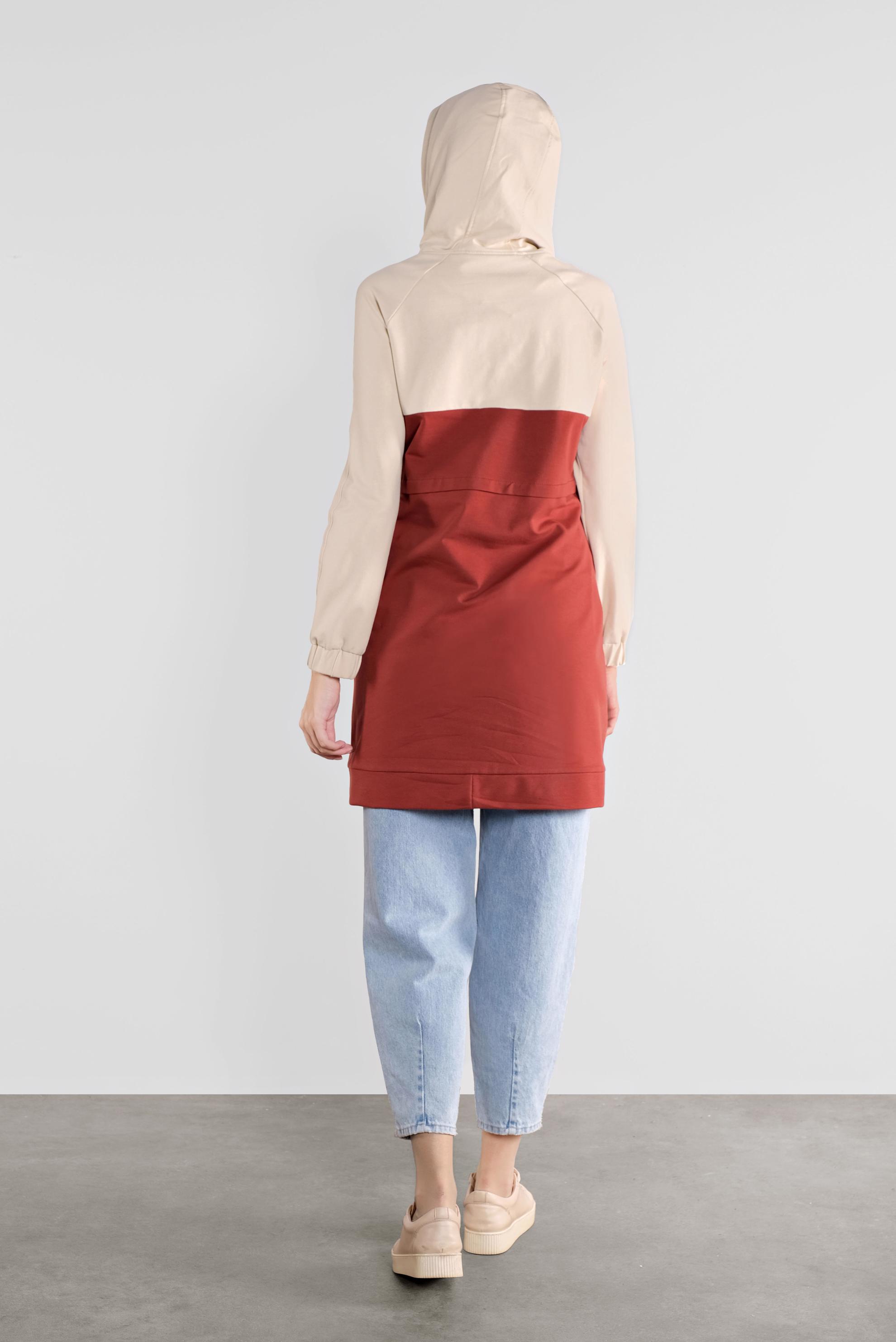 Tesettür giyim TURUNCU PAMUKLU EŞOFMAN TUNİK 41207