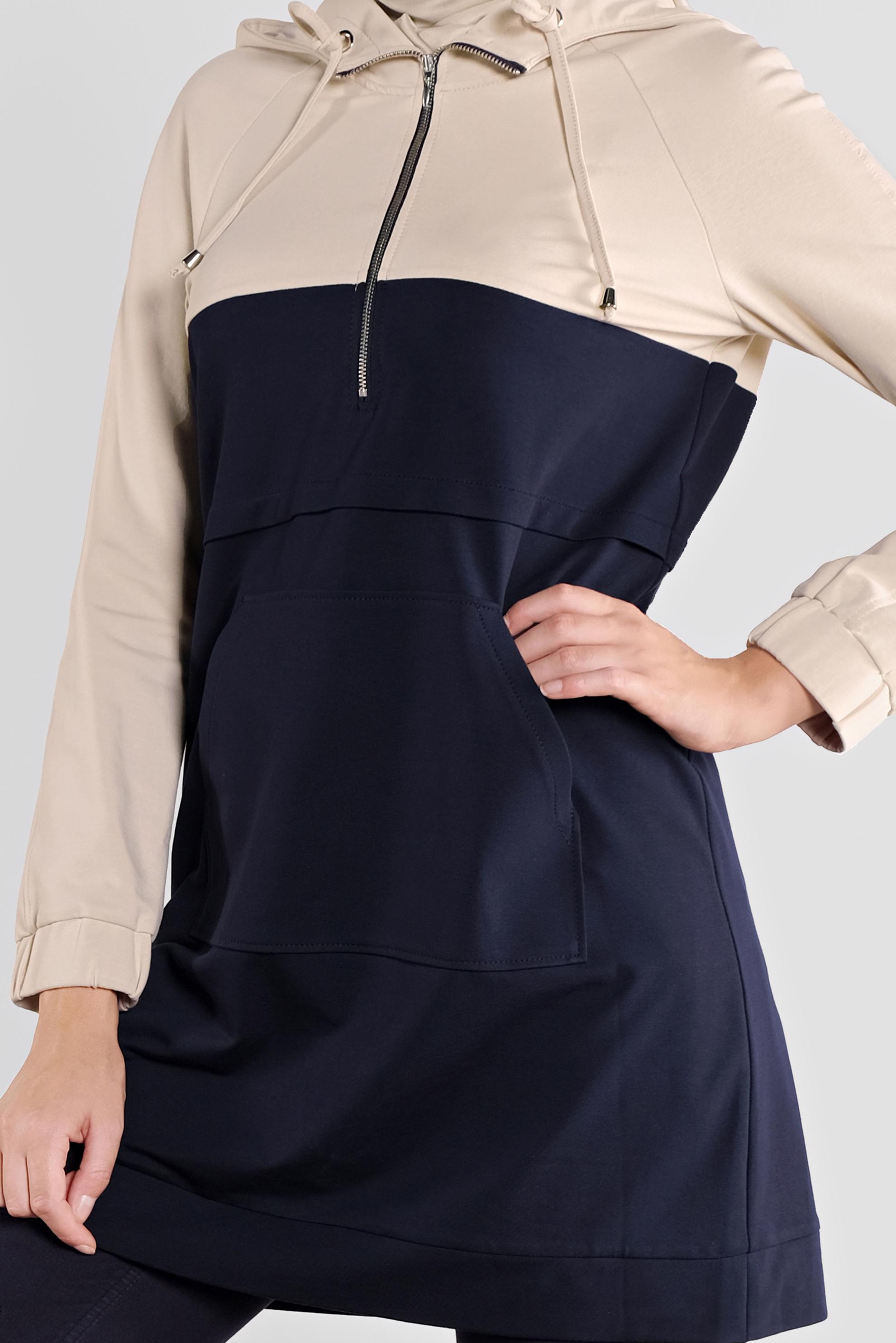 Tesettür giyim LACİVERT PAMUKLU EŞOFMAN TUNİK 41207