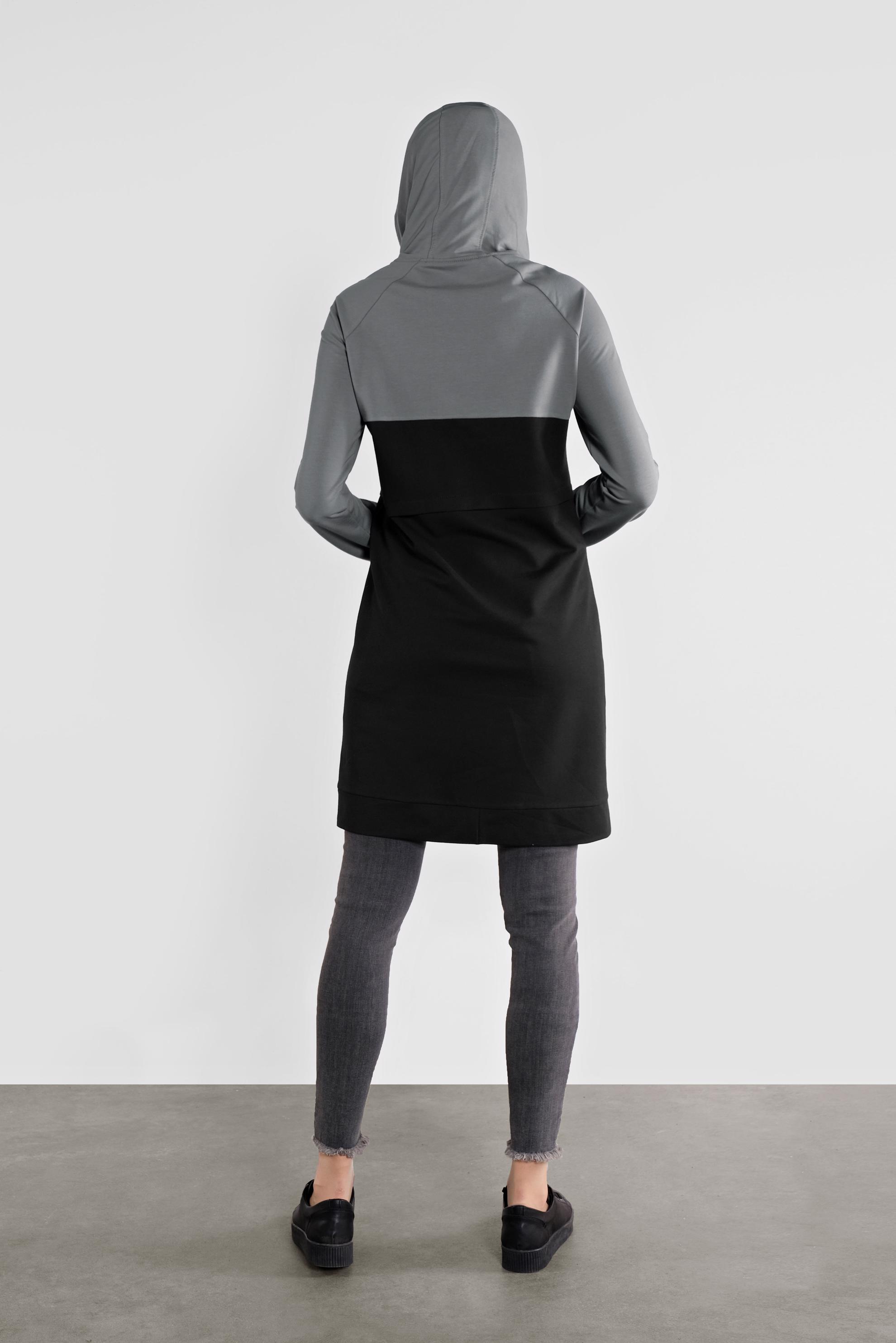 Tesettür giyim SİYAH PAMUKLU EŞOFMAN TUNİK 41207