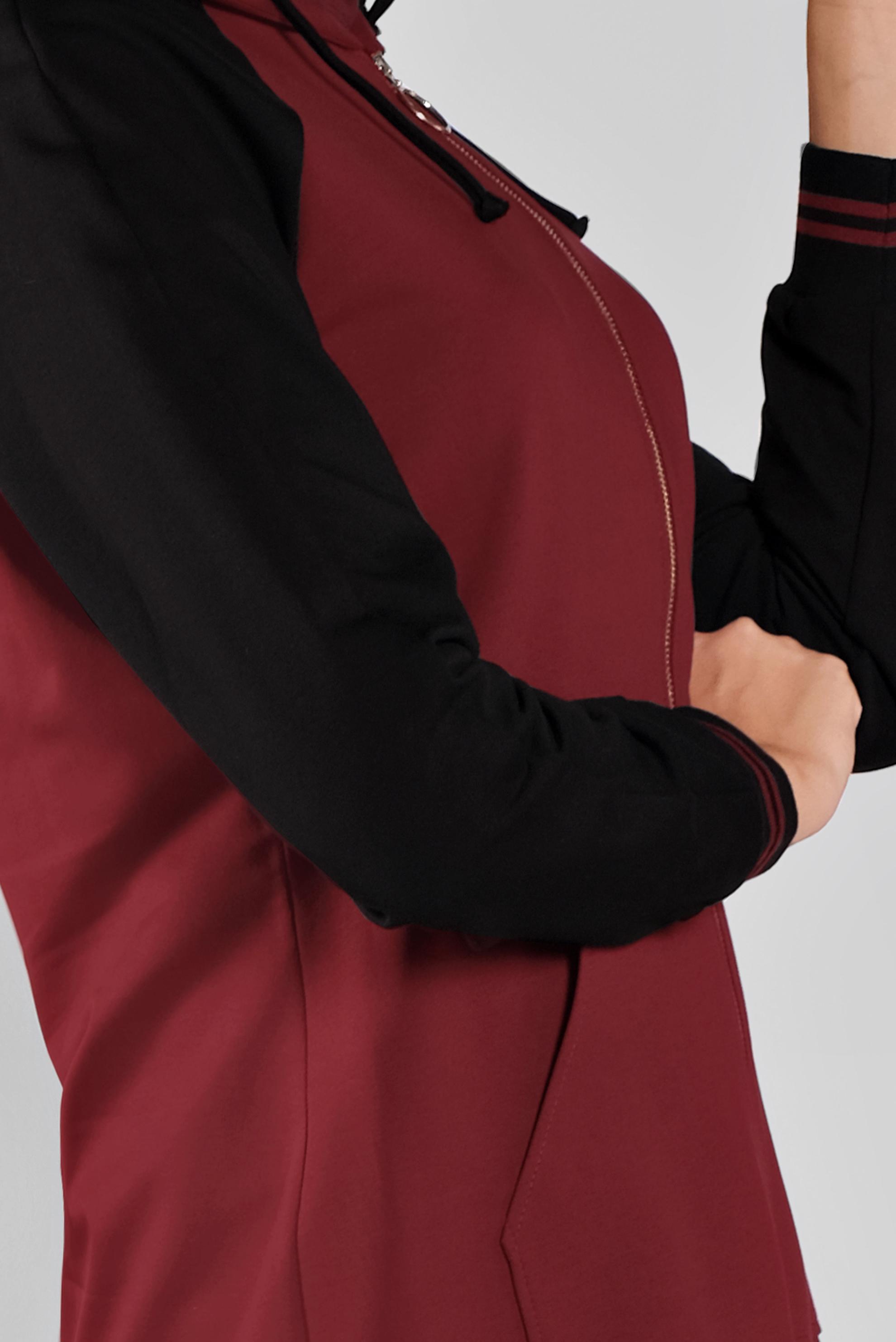 Tesettür giyim BORDO FERMUARLI KAPÜŞONLU EŞOFMAN TUNİK 41270 