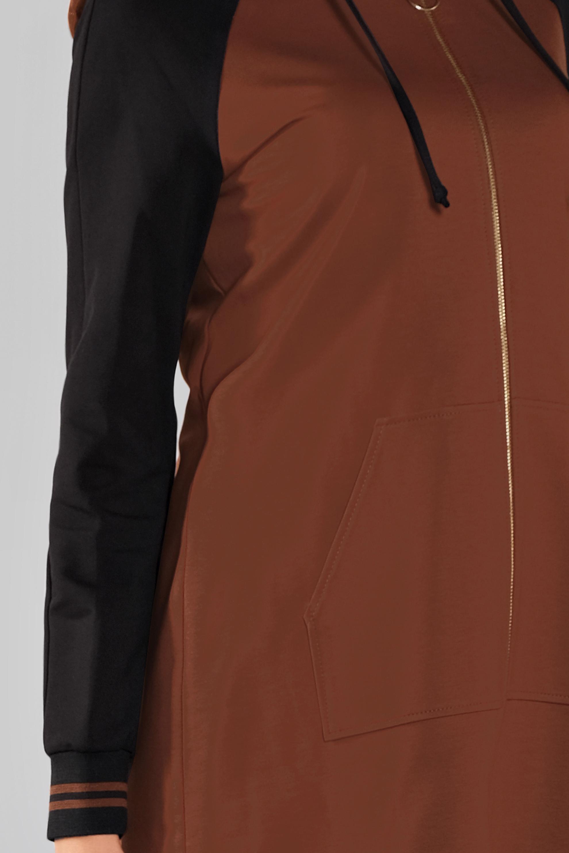 Tesettür giyim TURUNCU FERMUARLI KAPÜŞONLU EŞOFMAN TUNİK 41270 