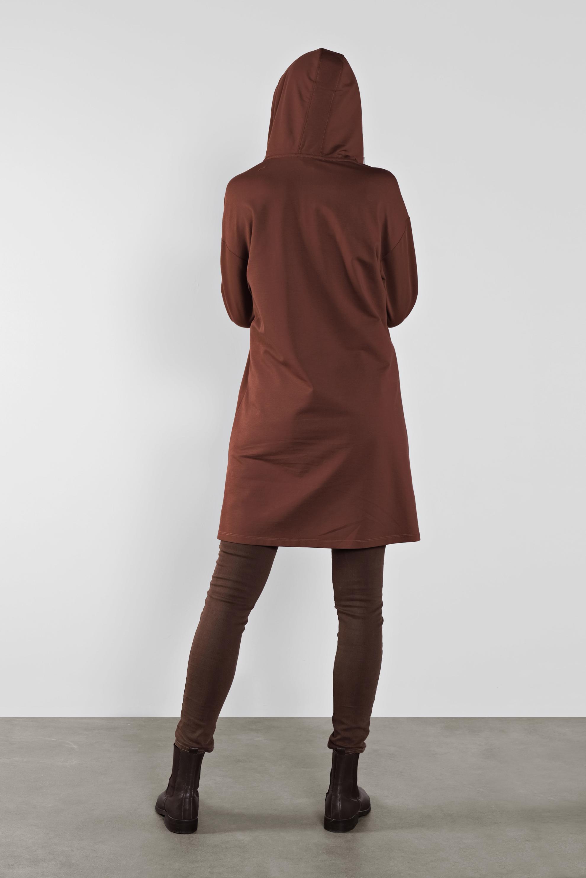 Tesettür giyim BORDO PAMUKLU BASKI DETAYLI EŞOFMAN TUNİK  41273