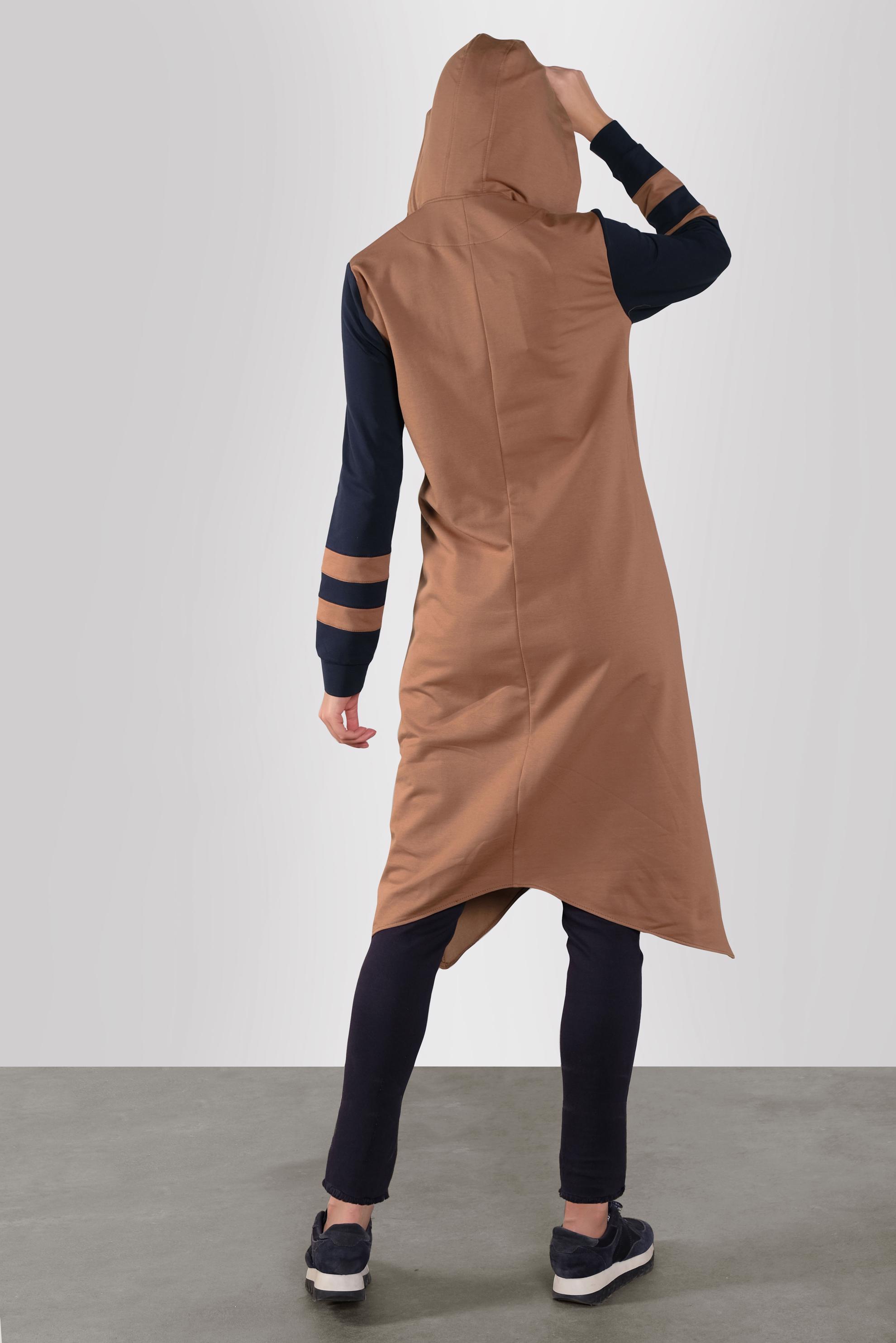 Tesettür giyim TABA ASİMETRİK KESİM EŞOFMAN TUNİK 41275 