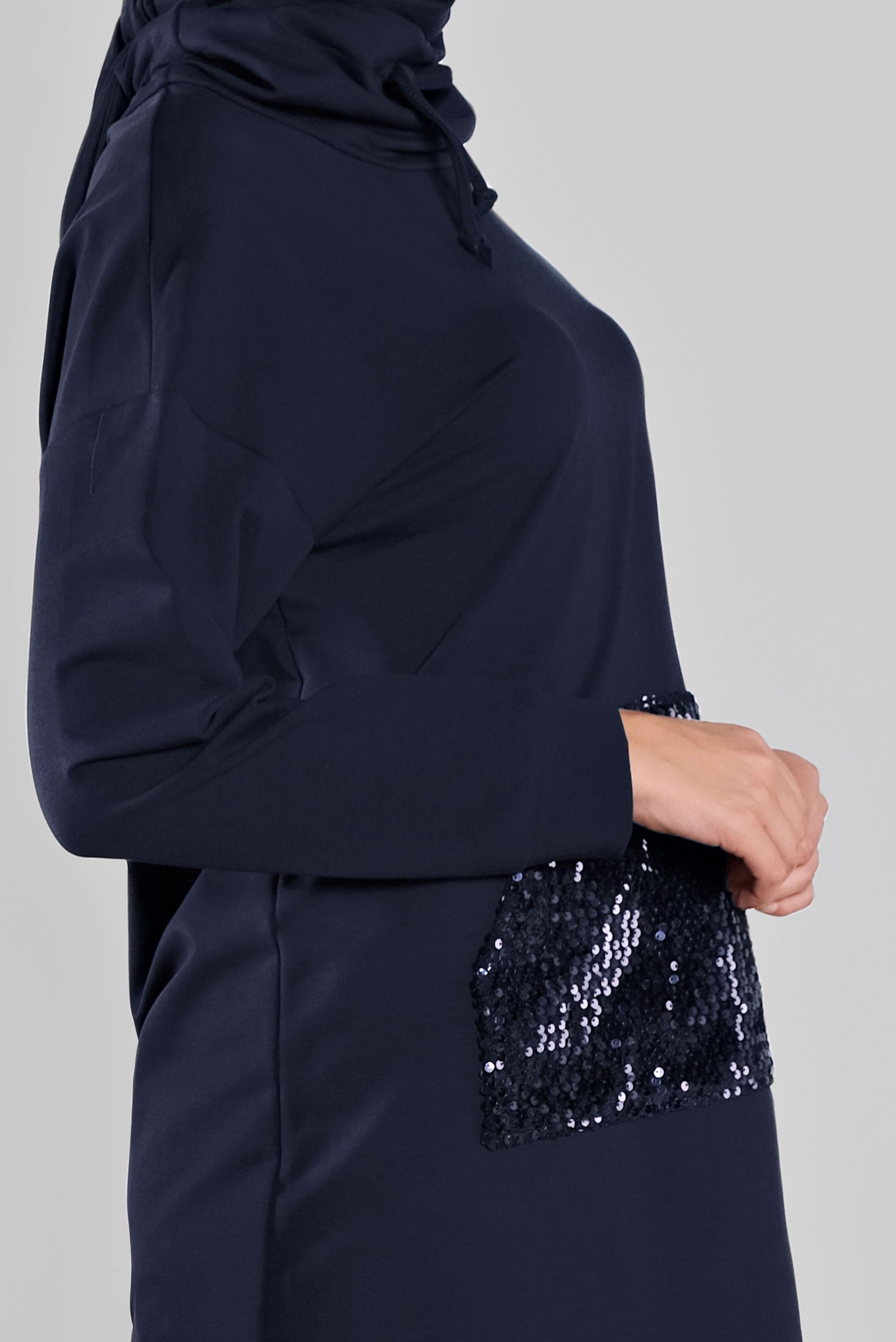 Tesettür giyim LACİVERT BOĞAZLI  PULLU EŞOFMAN TUNİK 41278 