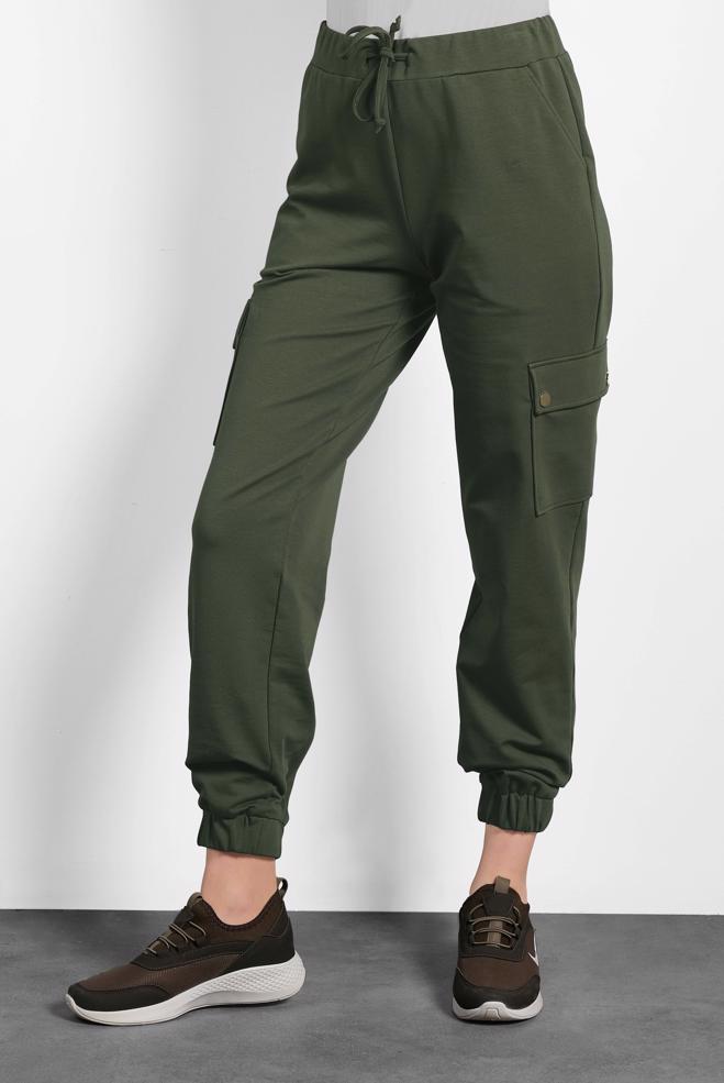 Vêtements hijab KAKI PANTALON DE JOGGING EN COTON 70024  - ALVİNA