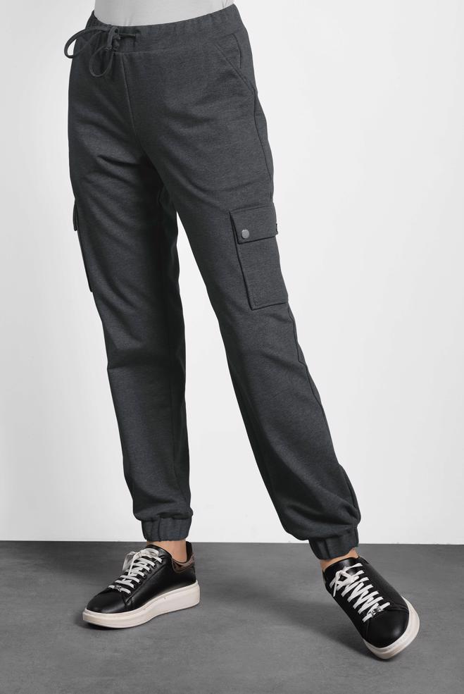 Vêtements hijab GRIS PANTALON DE JOGGING EN COTON 70024  - ALVİNA