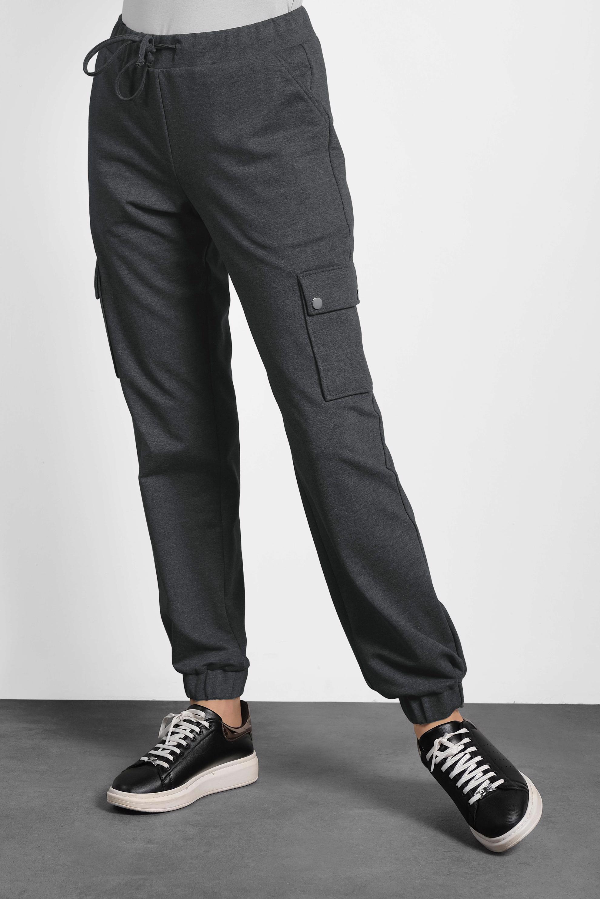 Hijab clothing GREY COTTON DRAWSTRING JOGGERS 70024 