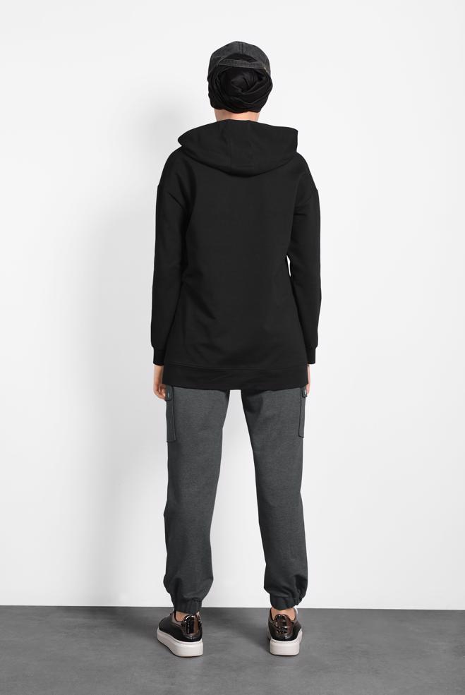 Vêtements hijab GRIS PANTALON DE JOGGING EN COTON 70024  - ALVİNA