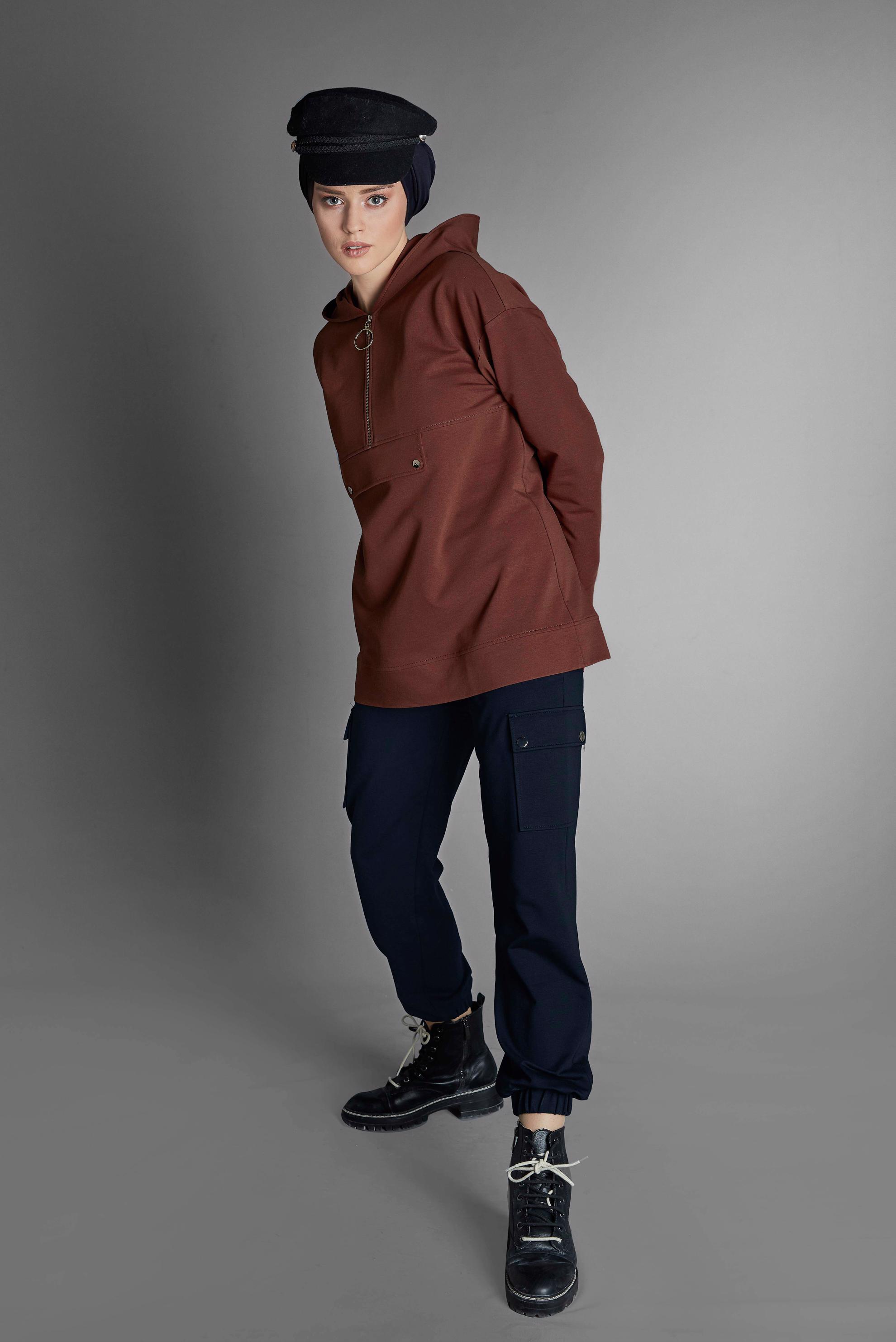 Vêtements hijab BLEU MARINE PANTALON DE JOGGING EN COTON 70024 