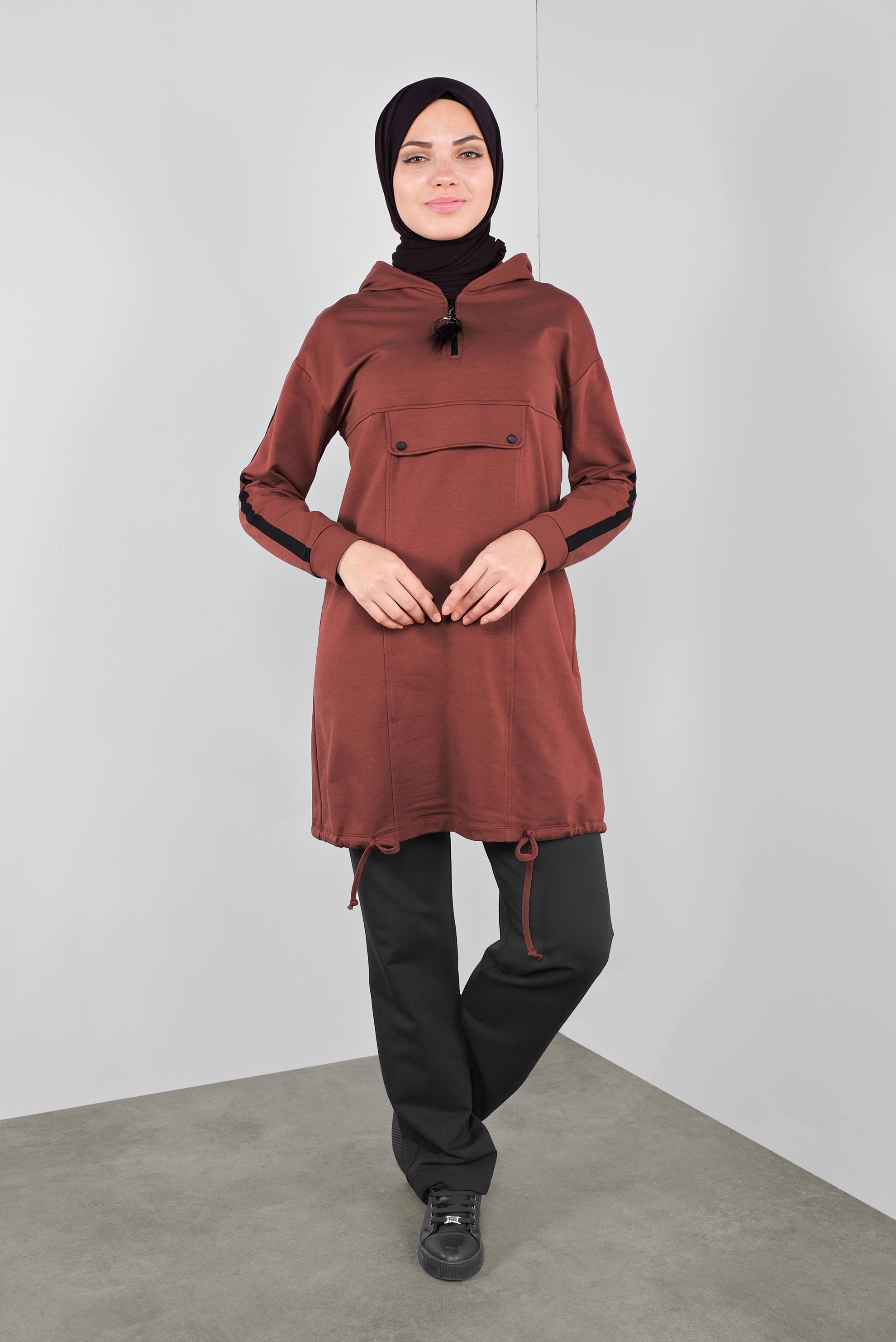 Hijab clothing BLACK ELASTIC-WAIST TRACKSUIT BOTTOM 70141