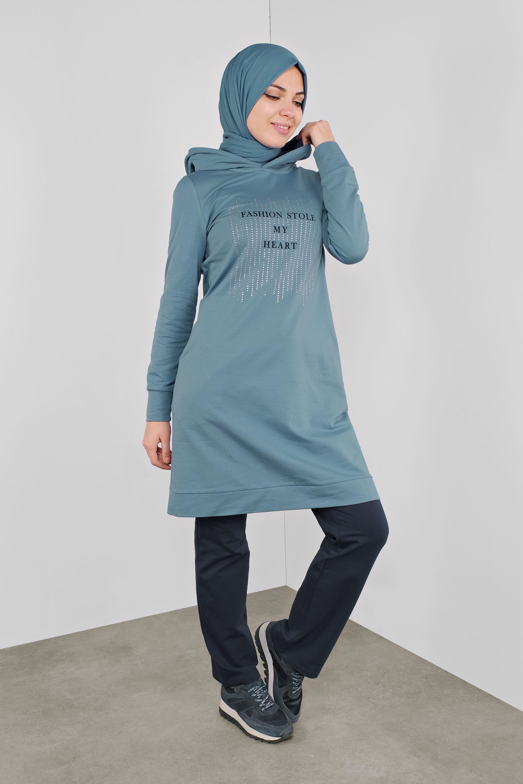 Hijab clothing NAVY BLUE COTTON TRACKSUIT BOTTOM 70143 