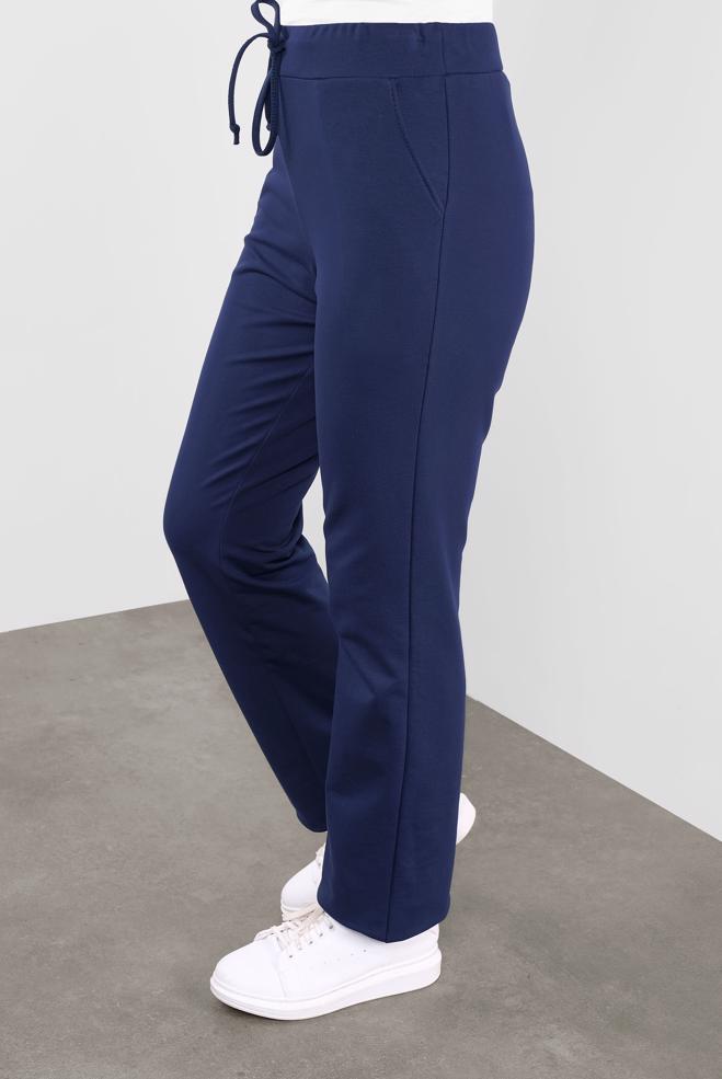 Vêtements hijab BLEU MARINE PANTALON DE JOGGING EN COTON À TAILLE-NOUÉE 70145  - ALVİNA