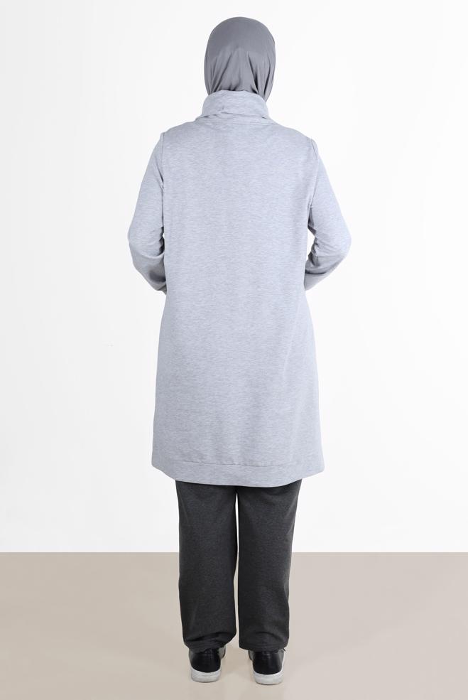 Tesettür giyim GRİ DÜZ KESİM EŞOFMAN ALT 7426  - ALVİNA