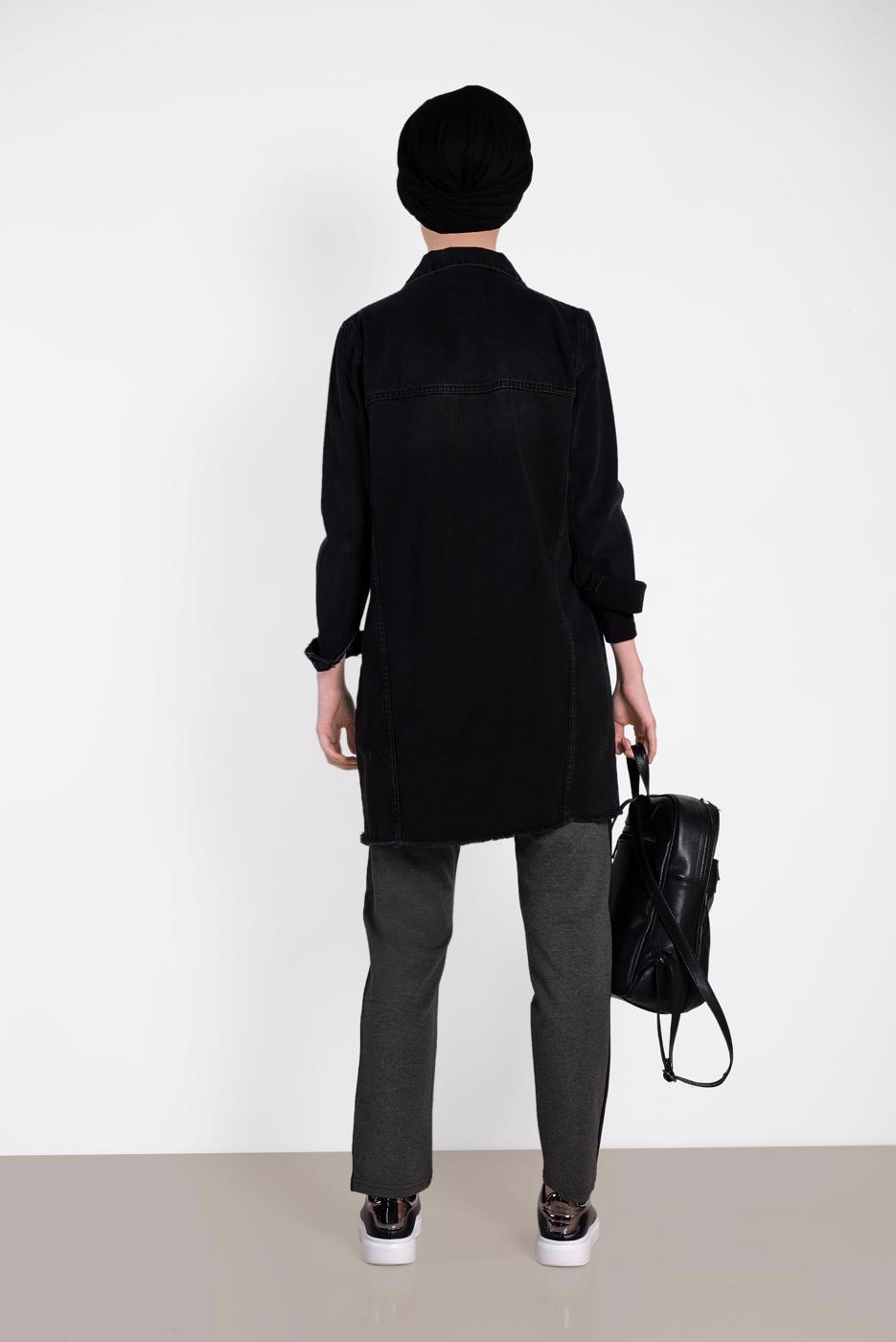 Tesettür giyim GRİ ŞERİT DETAYLI EŞOFMAN ALT 7574