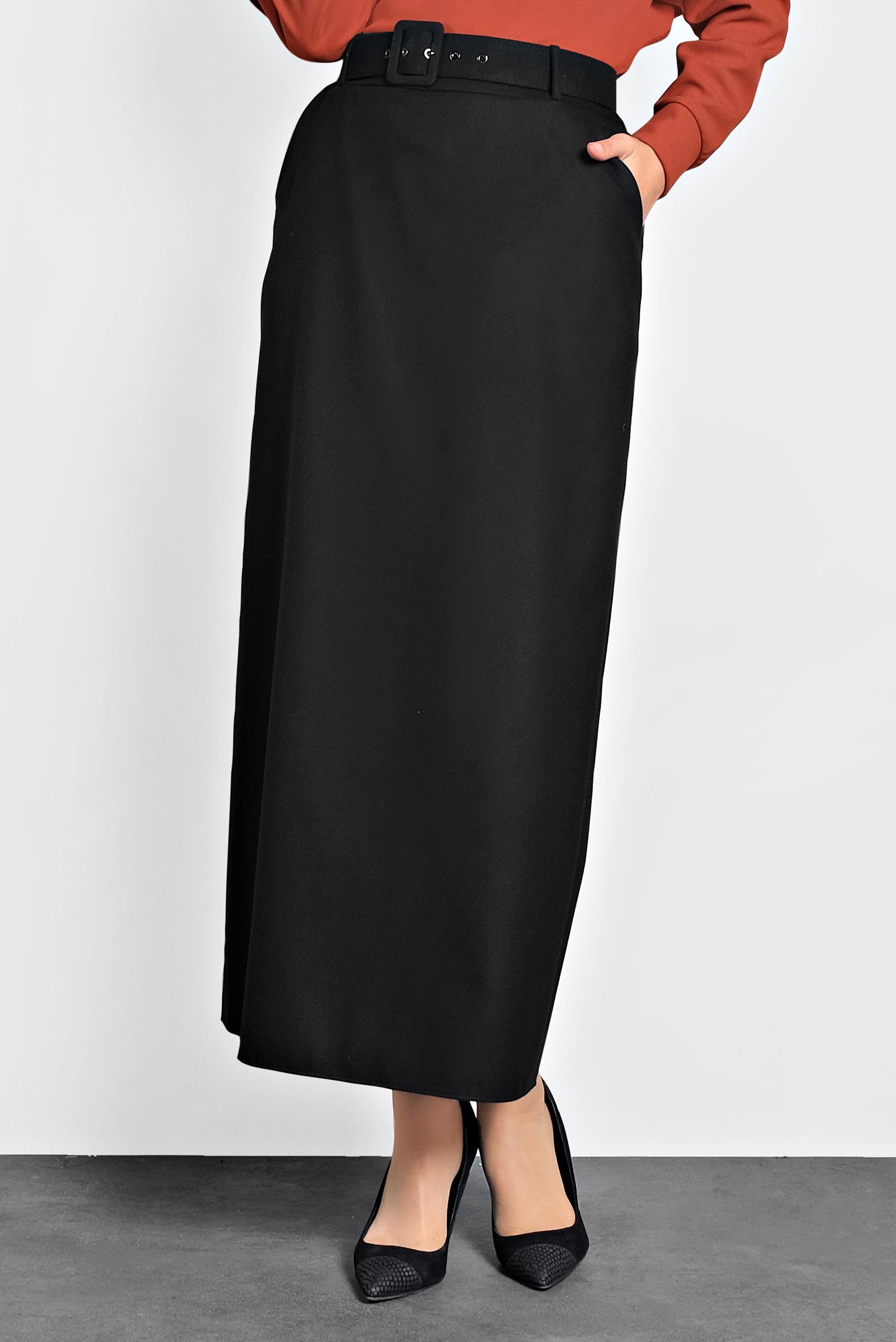 Tesettür giyim SİYAH DÜZ KESİM ETEK 60003