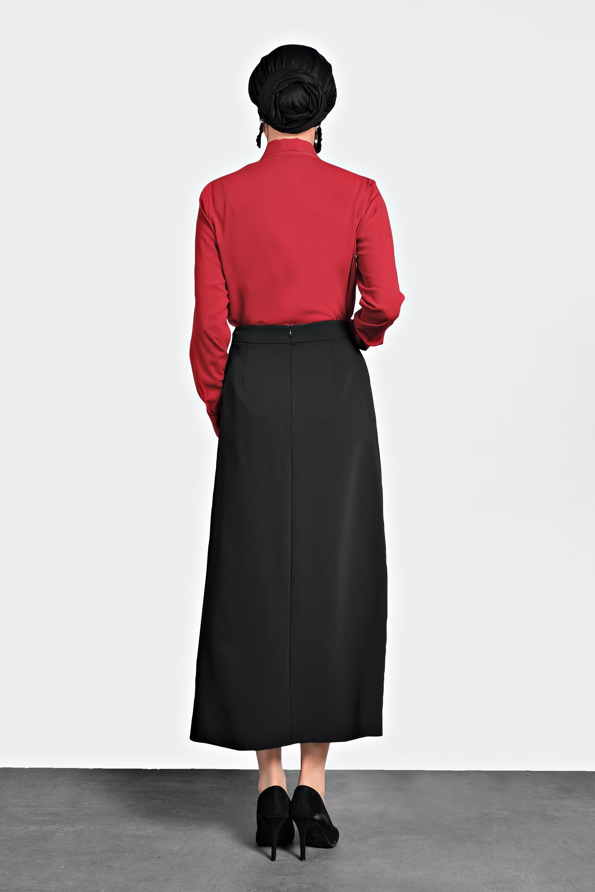 Tesettür giyim SİYAH A KESİM ETEK 60011 