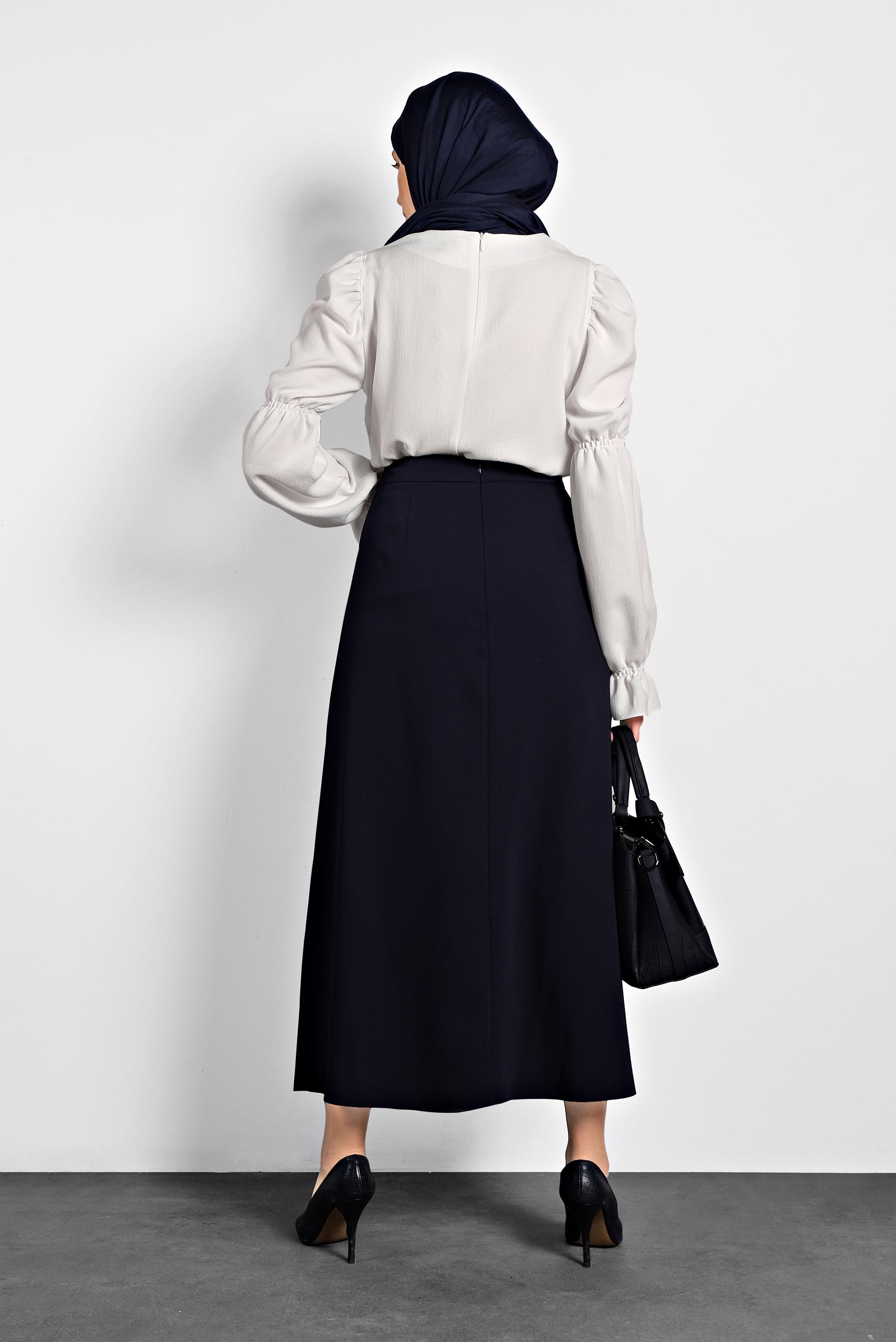 Tesettür giyim LACİVERT A KESİM ETEK 60011 