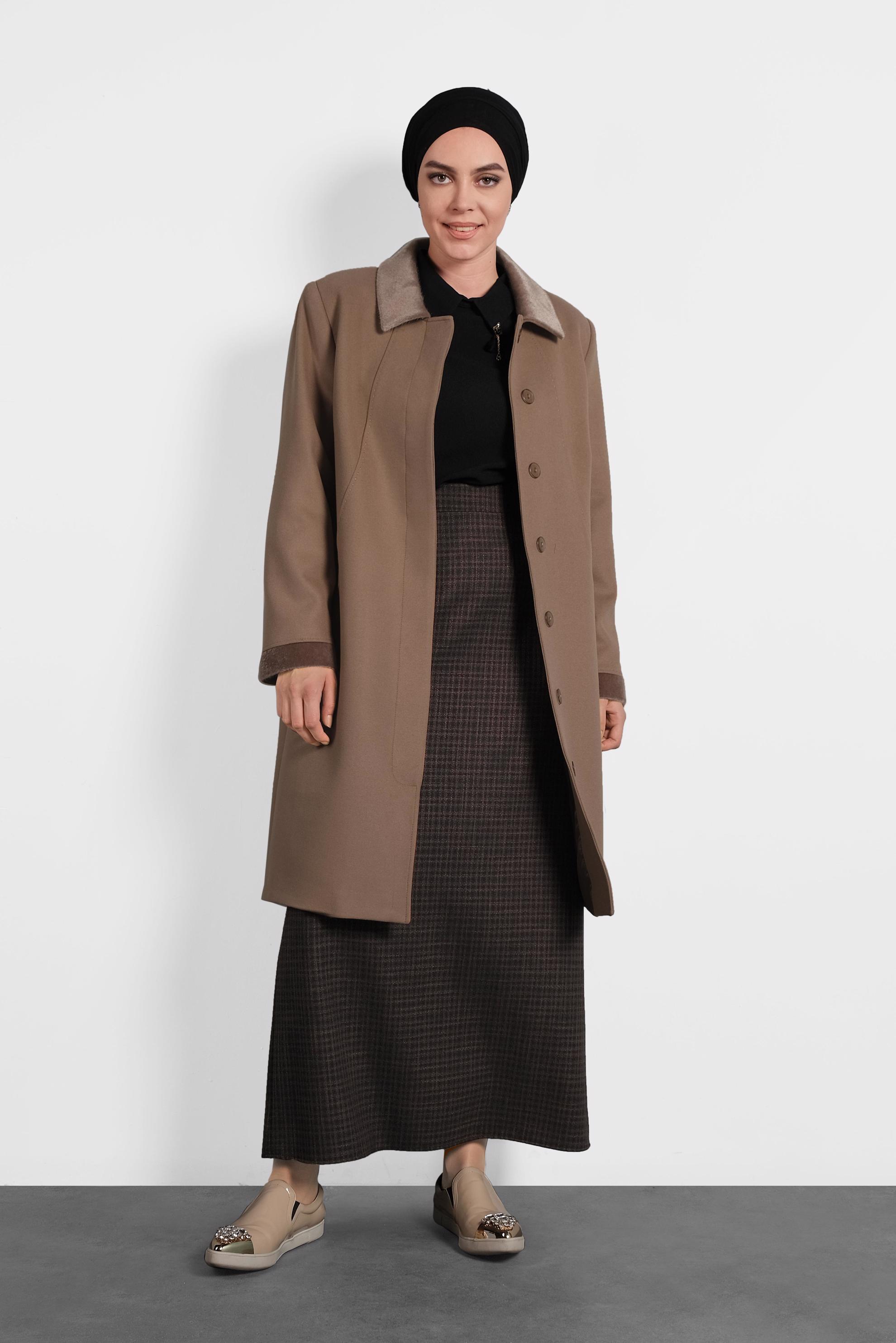 Tesettür giyim SİYAH FERMUARLI ETEK 60015 