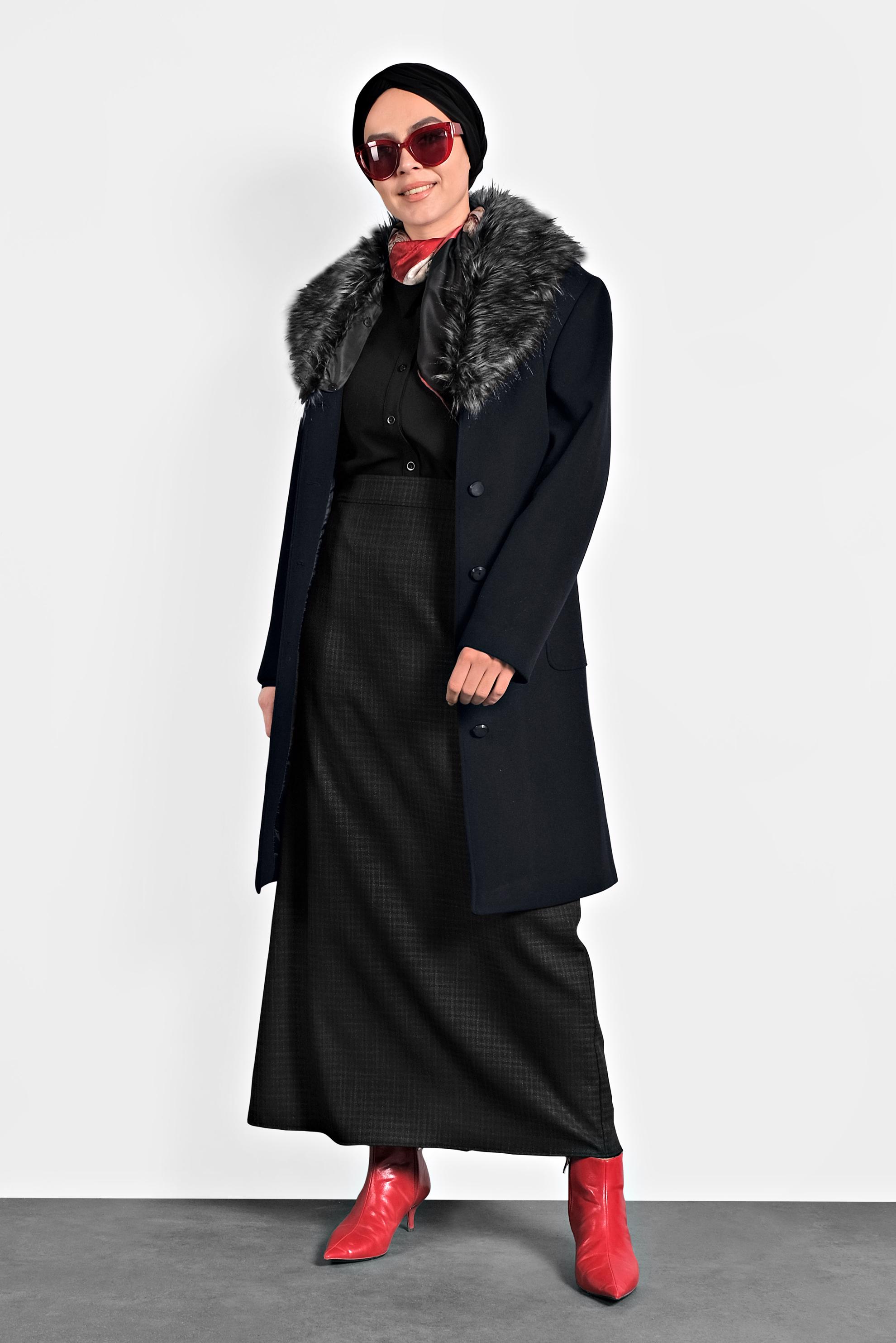 Vêtements hijab NOIR JUPE ZIPPÉE 60015