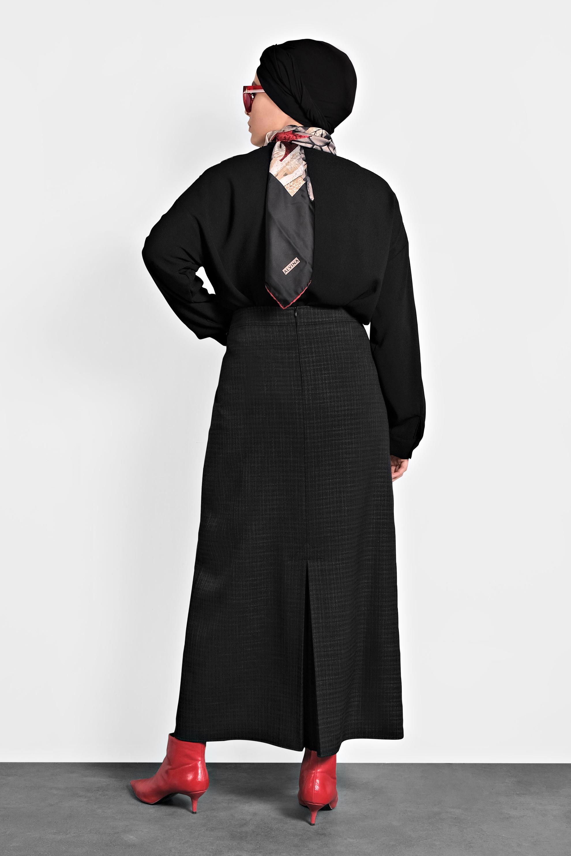 Vêtements hijab NOIR JUPE ZIPPÉE 60015