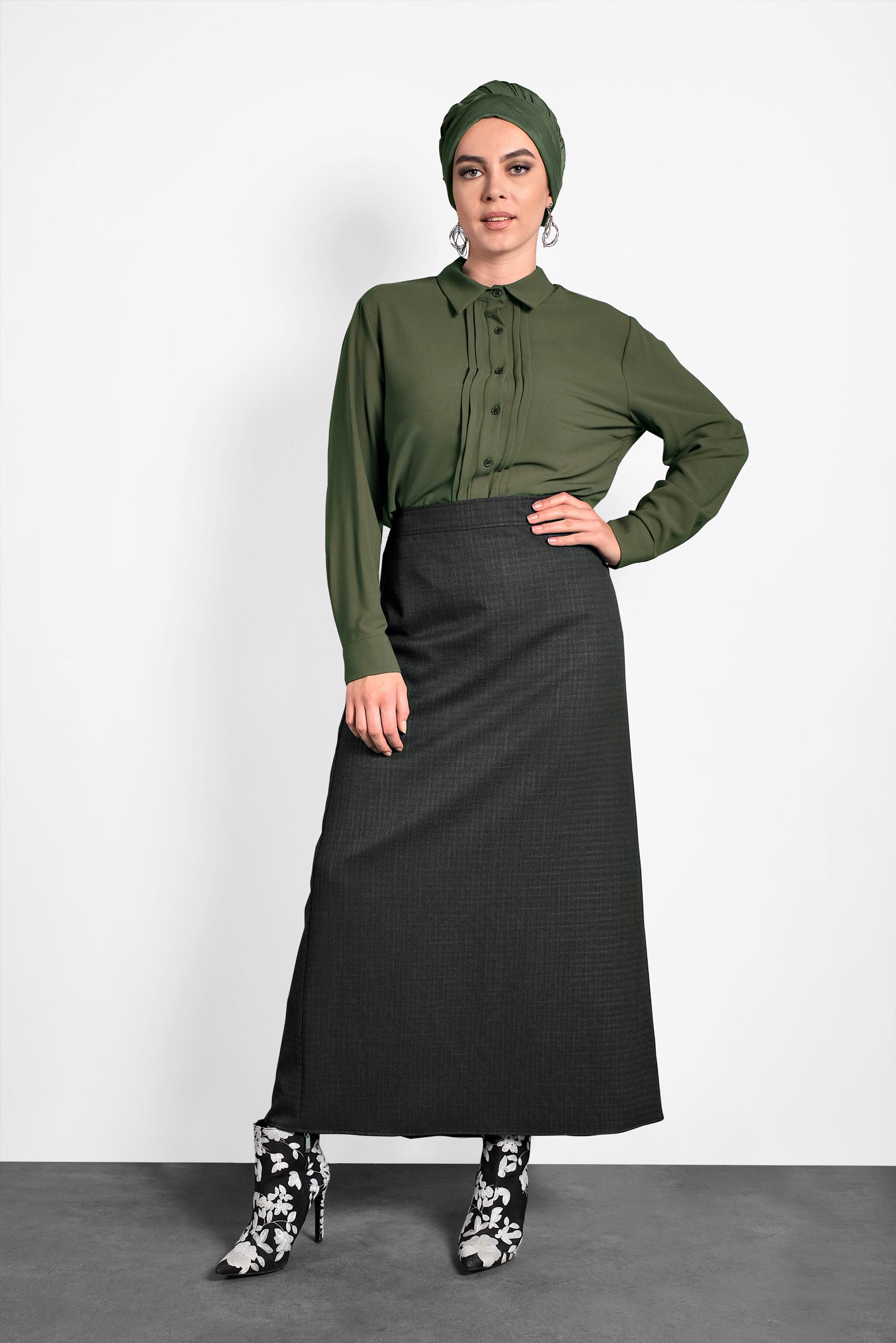 Vêtements hijab NOIR JUPE ZIPPÉE 60015