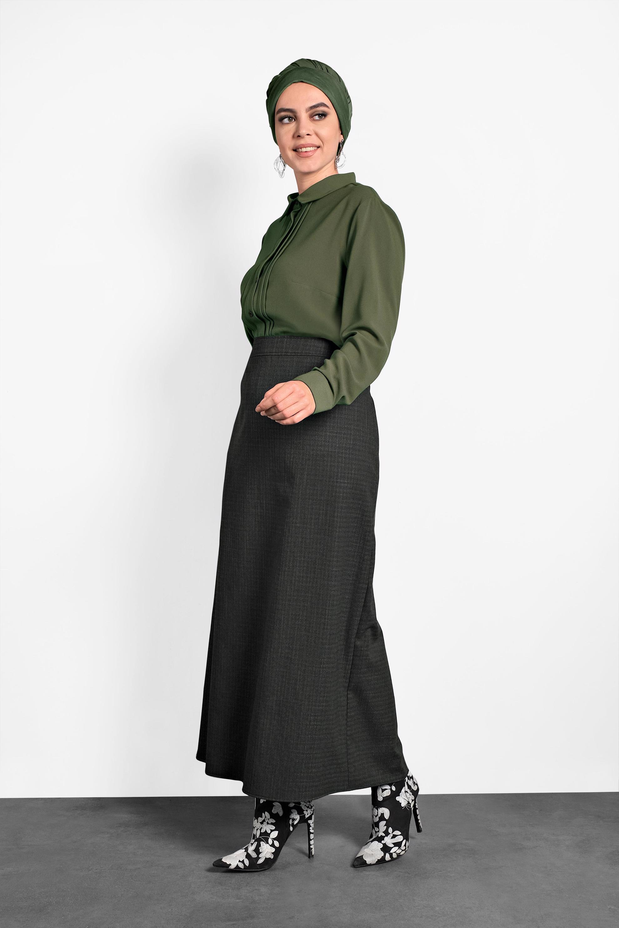 Vêtements hijab NOIR JUPE ZIPPÉE 60015