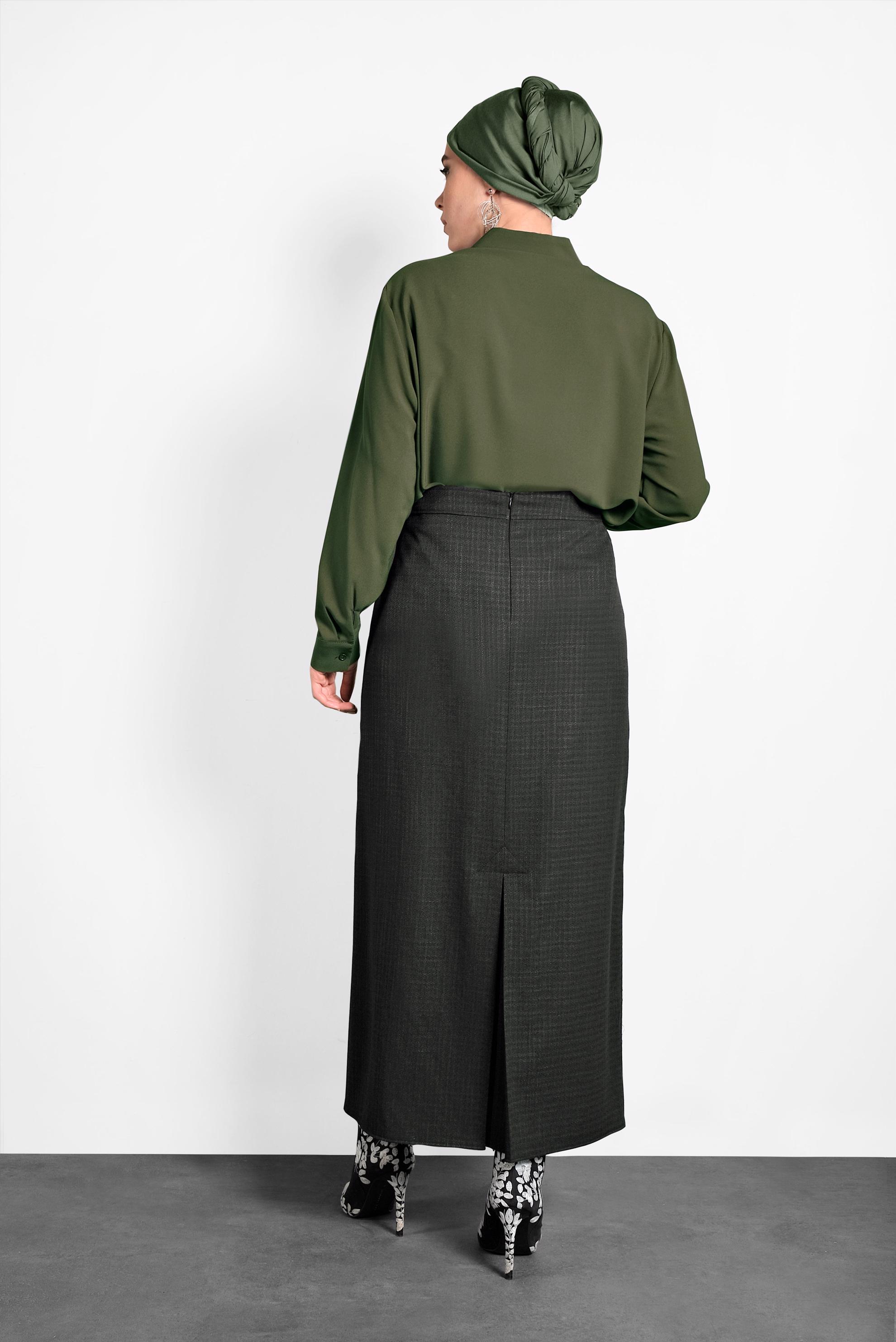 Vêtements hijab NOIR JUPE ZIPPÉE 60015