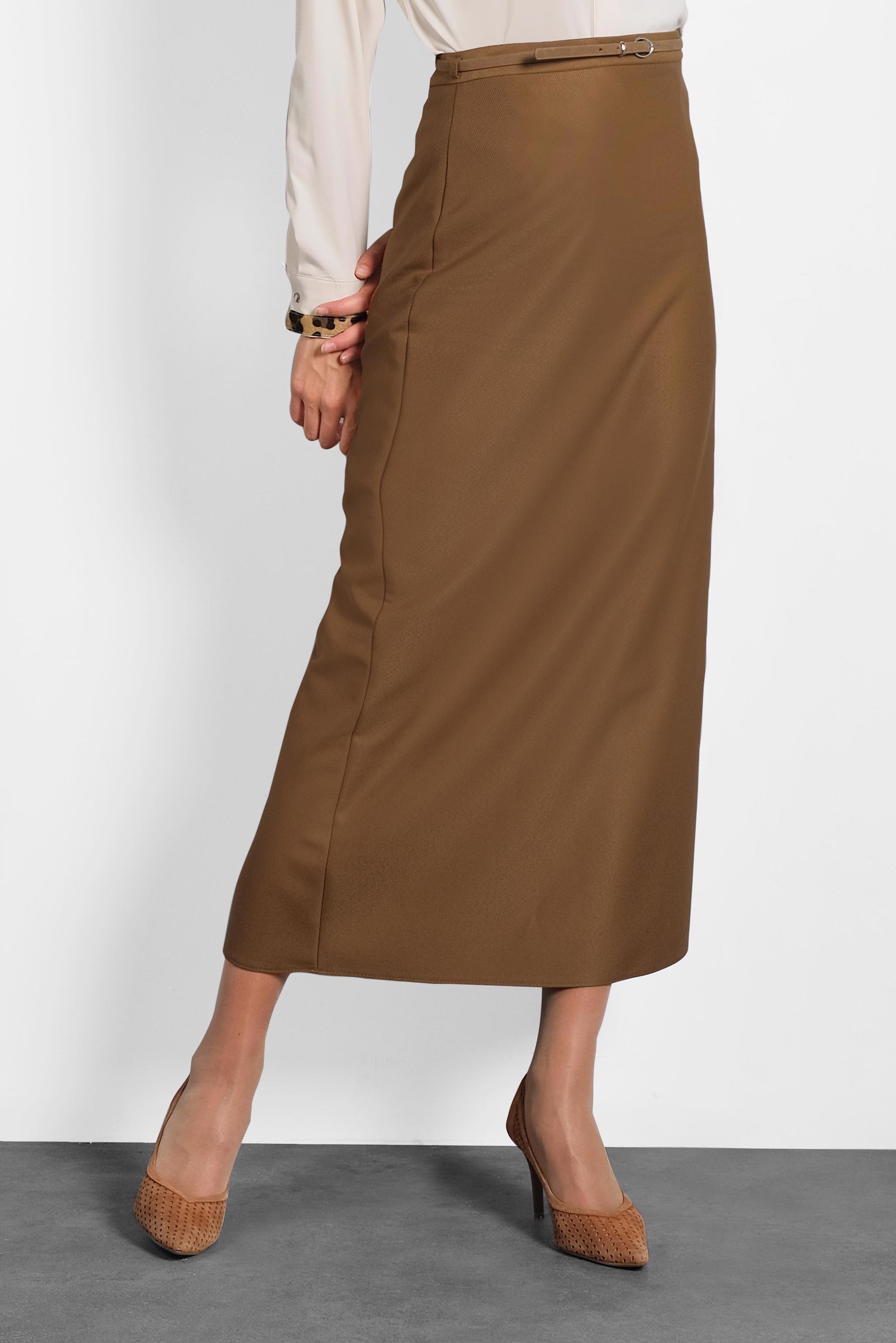 Tesettür giyim TABA DÜZ KESİM ETEK 60017