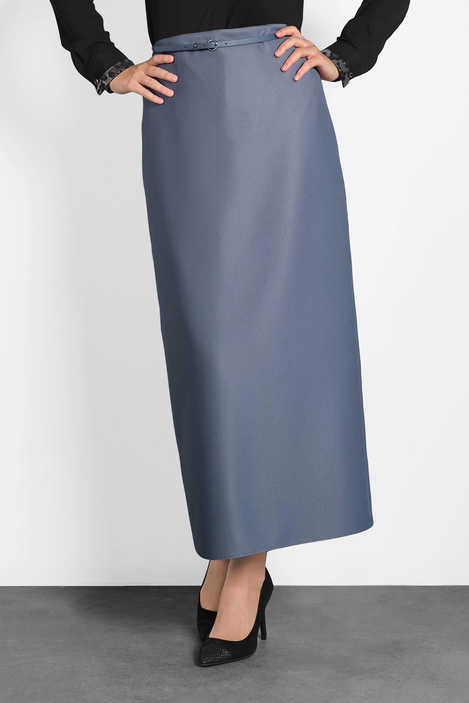 Tesettür giyim MAVİ DÜZ KESİM ETEK 60017